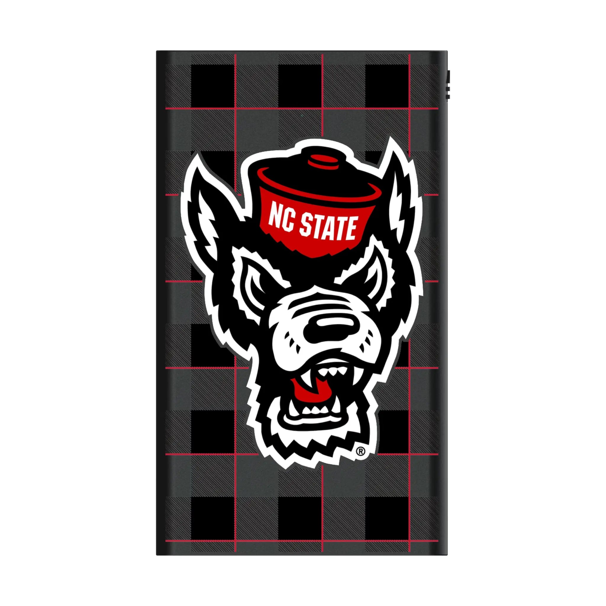 North Carolina State University Wolfpack Plaid 5000mAh Flat Powerbank