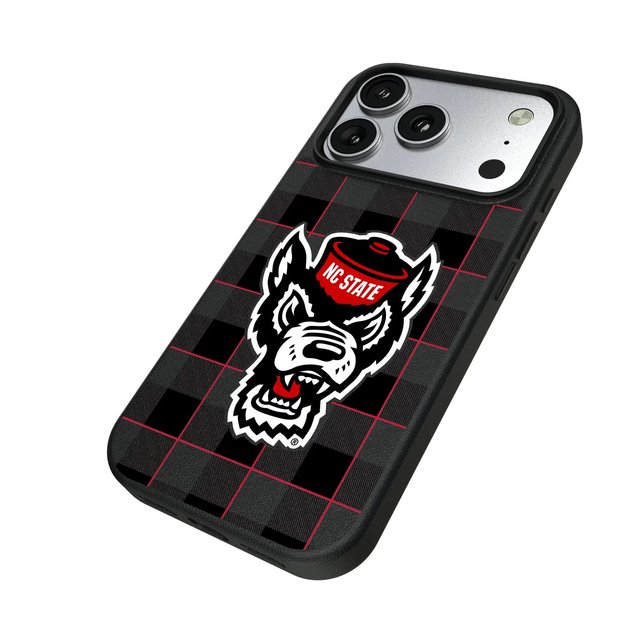 North Carolina State University Wolfpack Plaid MagSafe Compatible Phone Case for Apple iPhone