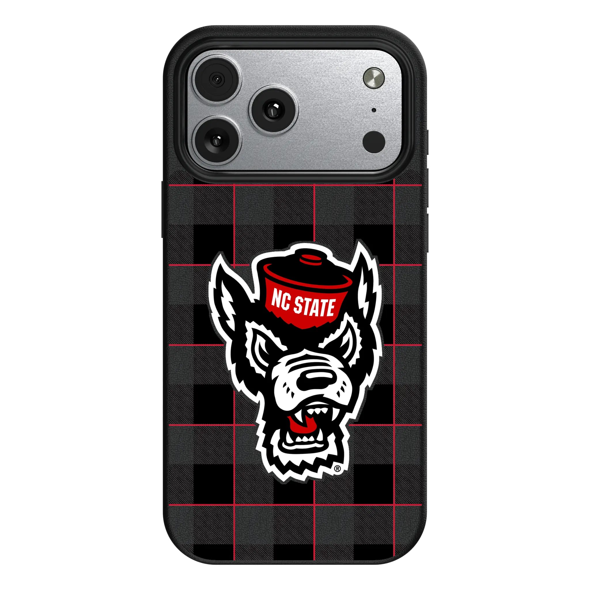 North Carolina State University Wolfpack Plaid MagSafe Compatible Phone Case for Apple iPhone