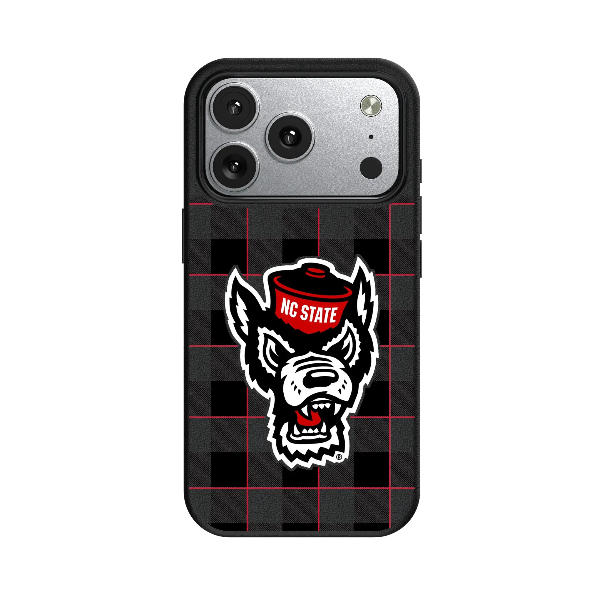 North Carolina State University Wolfpack Plaid MagSafe Compatible Phone Case for Apple iPhone