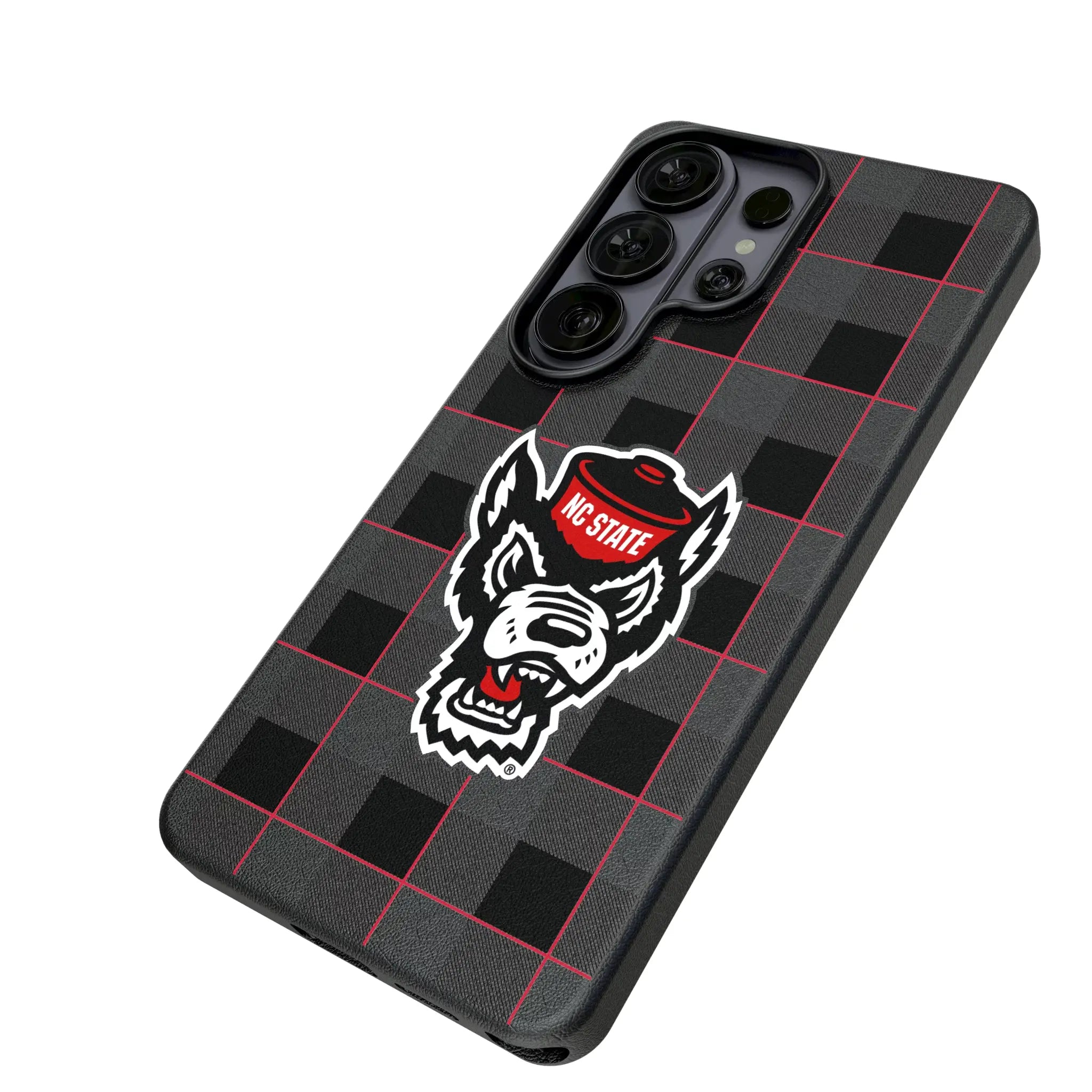 North Carolina State University Wolfpack Plaid MagSafe Compatible Phone Case for Samsung Galaxy