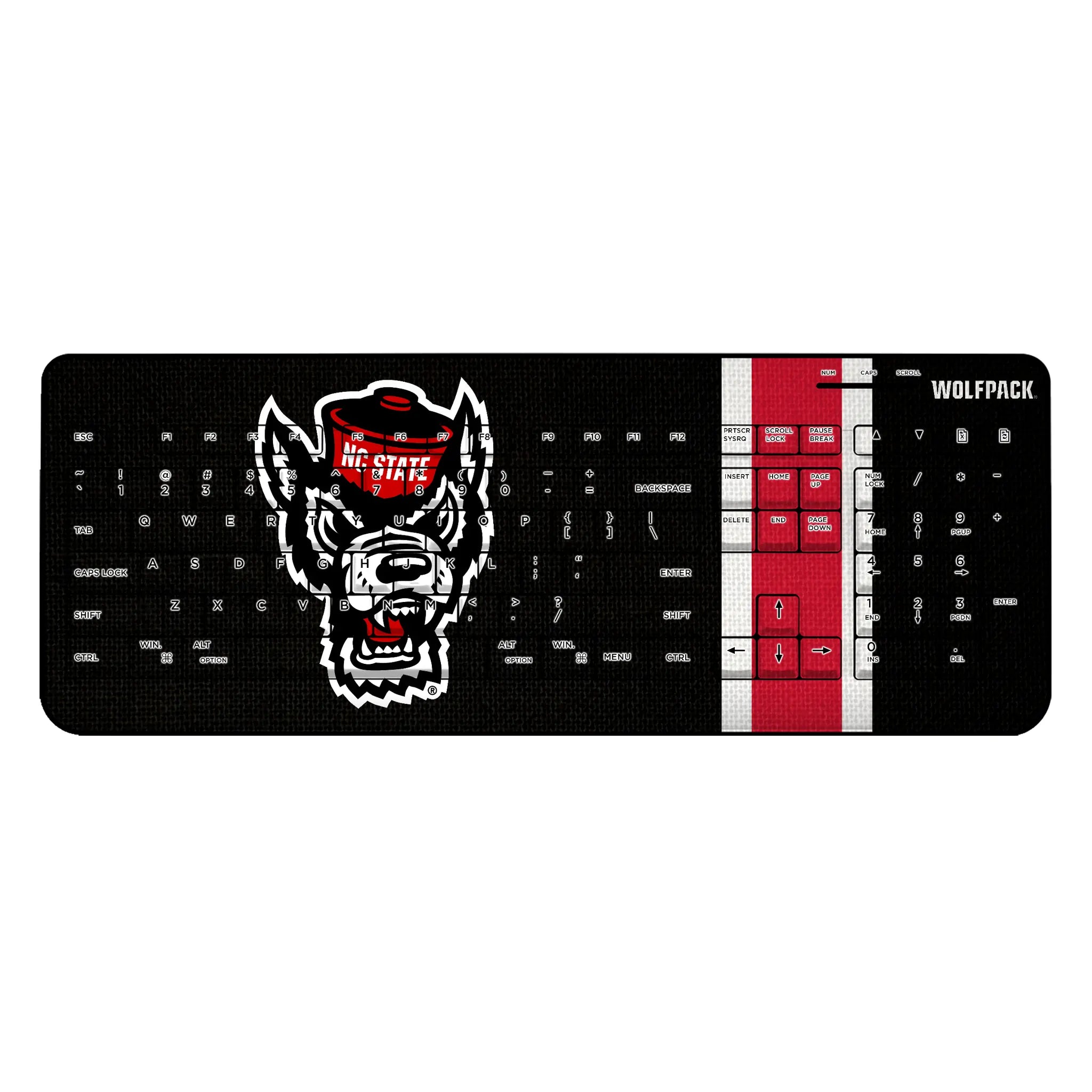 North Carolina State University Wolfpack Stripe Wireless USB Keyboard