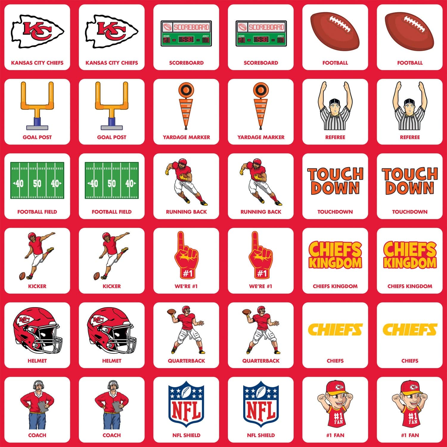 Kansas City Chiefs Matching Game: Test Your Team Spirit! - Sports Gifts, Sports Memorabilia, Sports Collectibles, Fan Shop