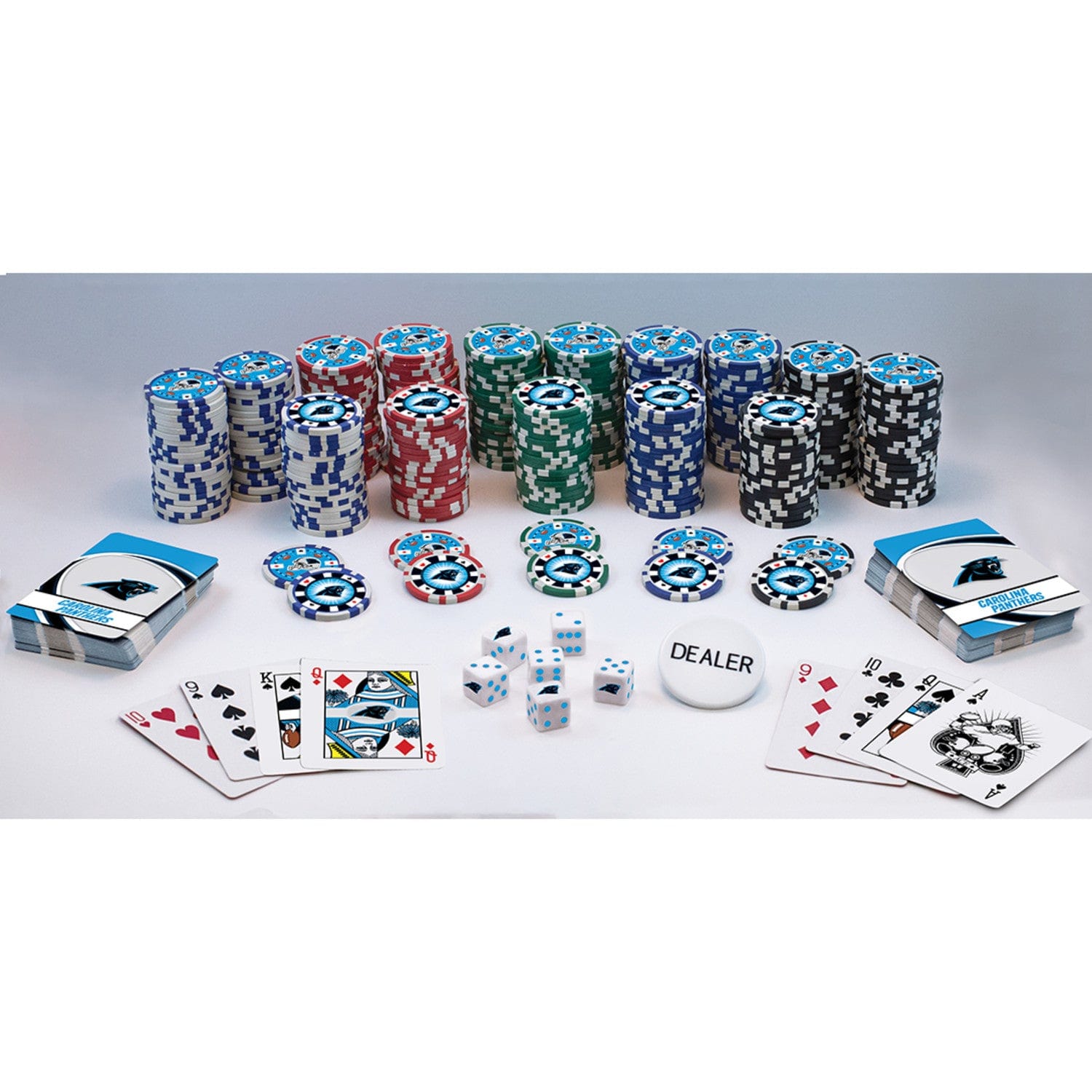 Carolina Panthers 300 Piece Poker Set - Sports Gifts, Sports Memorabilia, Sports Collectibles, Fan Shop
