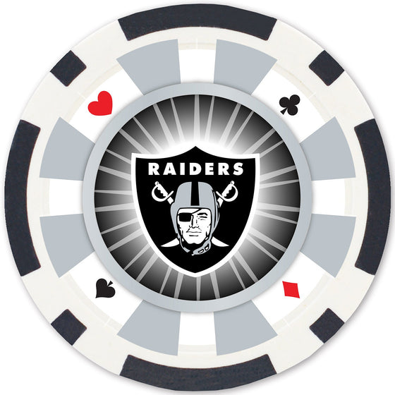 Las Vegas Raiders 100 Piece Poker Chips - 757 Sports Collectibles