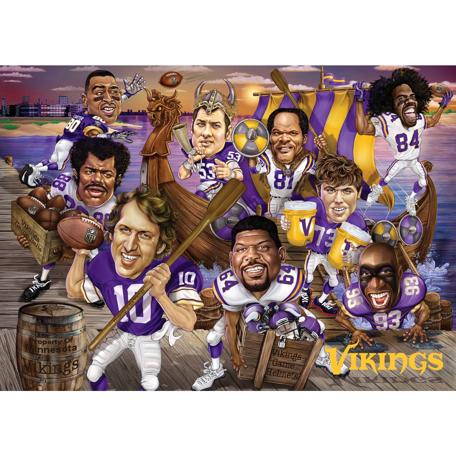 500 Piece Jigsaw Puzzle of Minnesota Vikings All-Time Greats