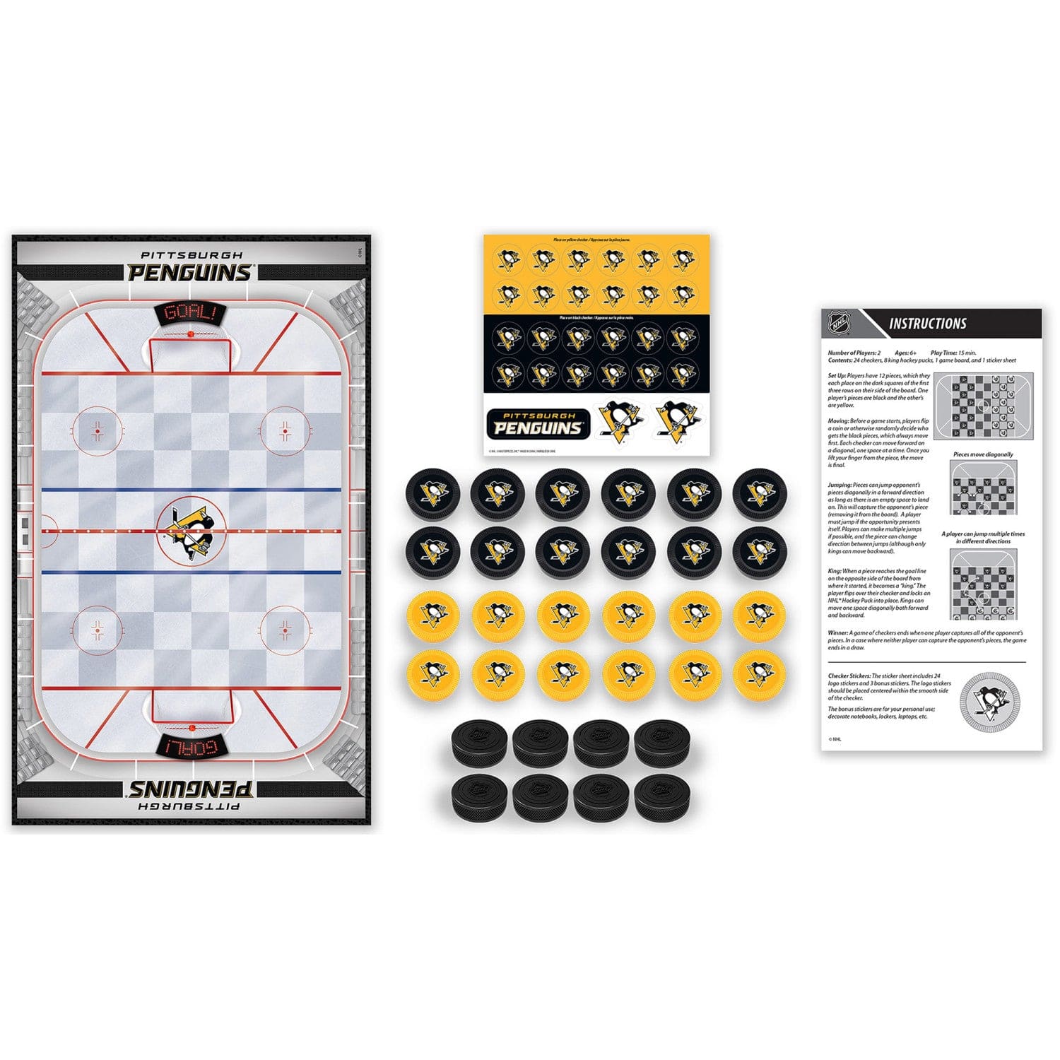 Pittsburgh Penguins Checkers Game - Sports Gifts, Sports Memorabilia, Sports Collectibles, Fan Shop