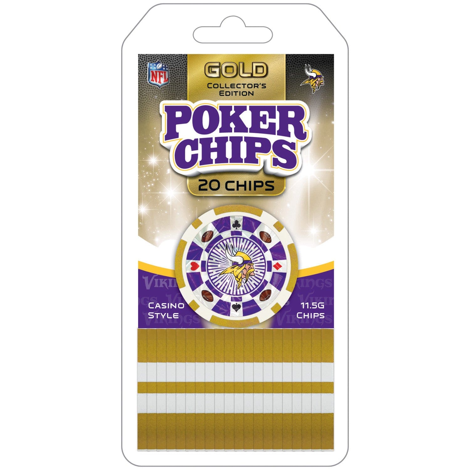 Minnesota Vikings 20-Piece Poker Chip Set - Sports Gifts, Sports Memorabilia, Sports Collectibles, Fan Shop