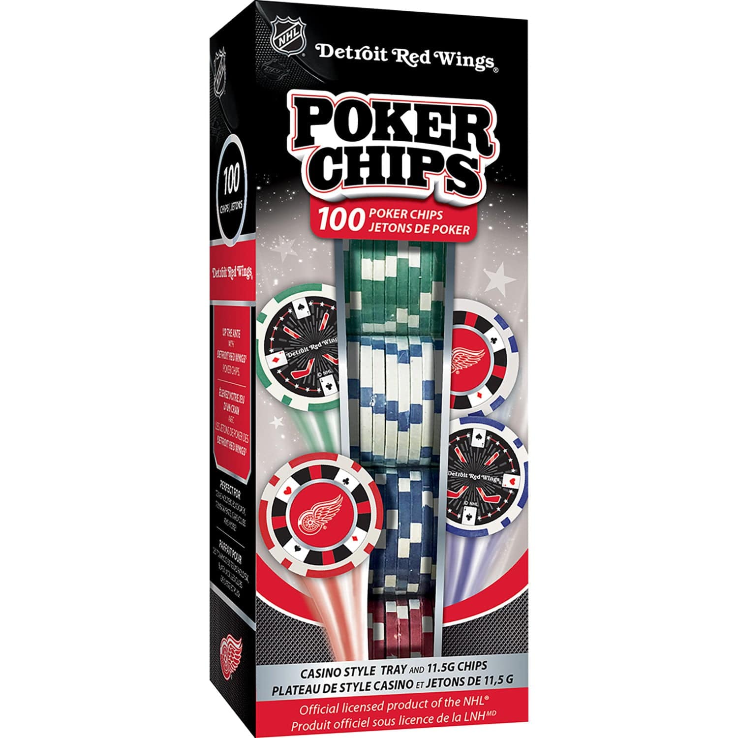 Detroit Red Wings 100 Piece Poker Chip Set - Sports Gifts, Sports Memorabilia, Sports Collectibles, Fan Shop