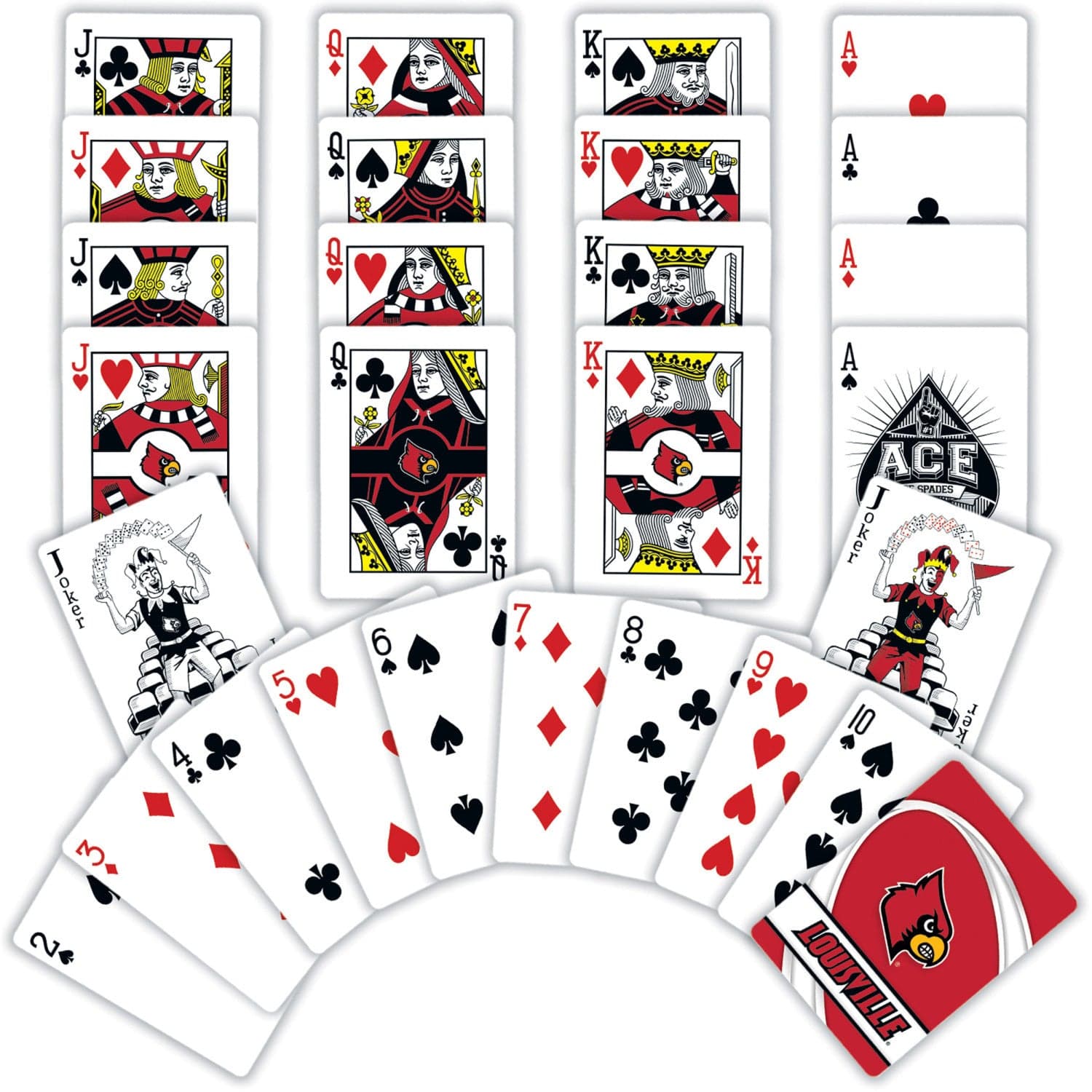 Louisville Cardinals 54-Card Deck - Official Playing Cards - Sports Gifts, Sports Memorabilia, Sports Collectibles, Fan Shop