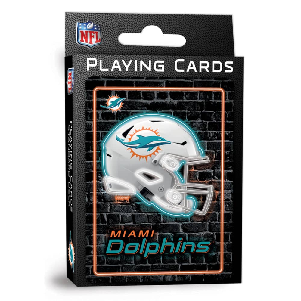 Miami Dolphins Neon Playing Cards - 54 Card Deck