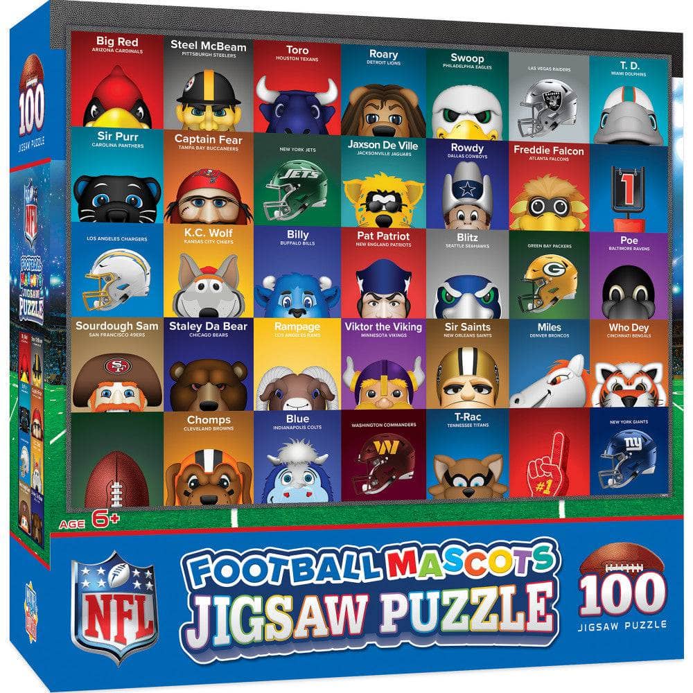 100-Piece Jigsaw Puzzle Featuring NFL Mascots