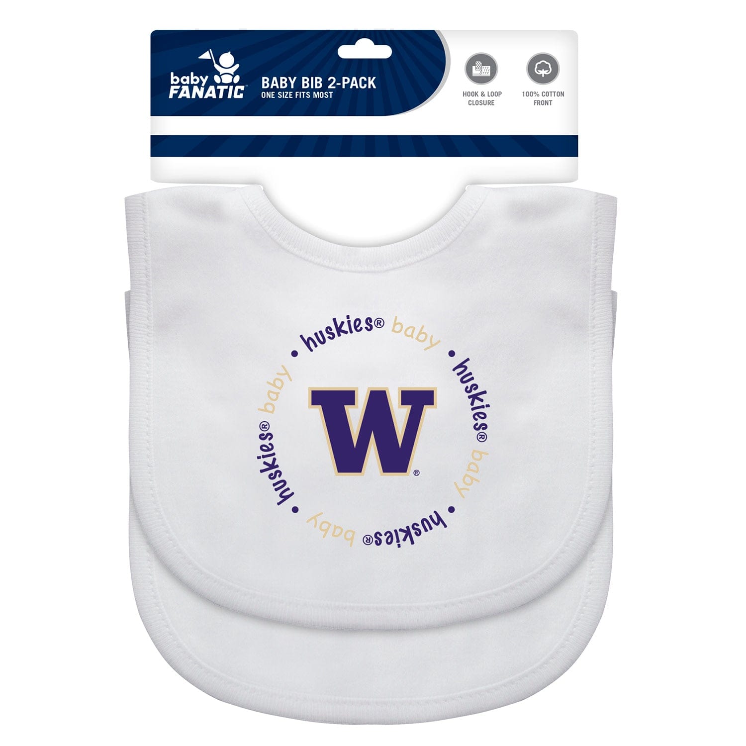 Washington Huskies Baby Bibs 2-Pack - Sports Gifts, Sports Memorabilia, Sports Collectibles, Fan Shop