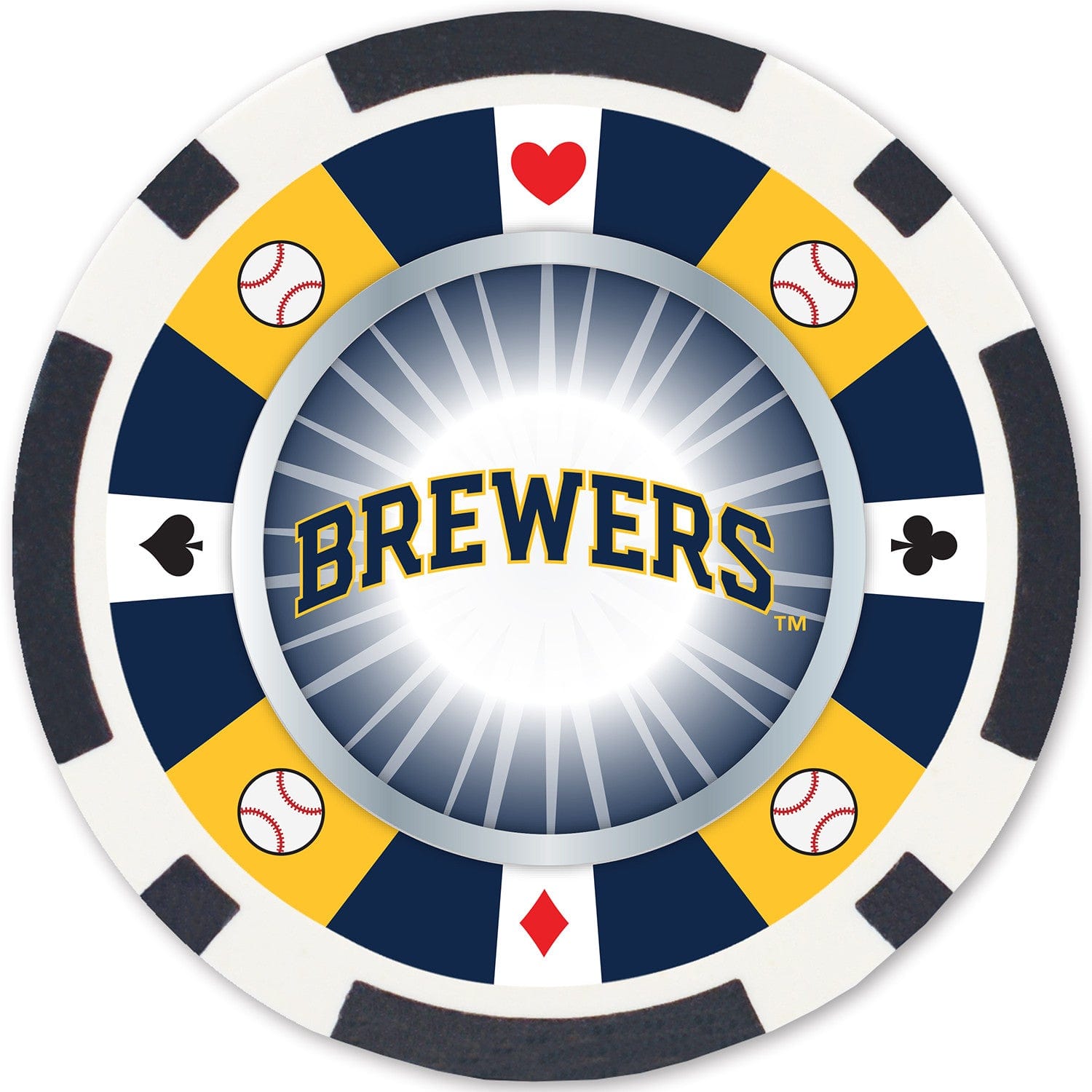 Milwaukee Brewers 100-Piece Poker Chip Set - Sports Gifts, Sports Memorabilia, Sports Collectibles, Fan Shop