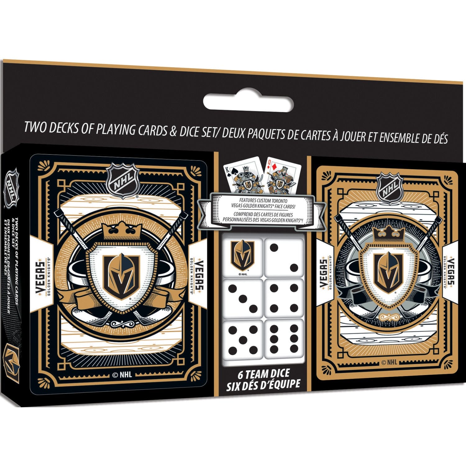 Las Vegas Golden Knights 2-Pack Playing Cards and Dice Set - Sports Gifts, Sports Memorabilia, Sports Collectibles, Fan Shop
