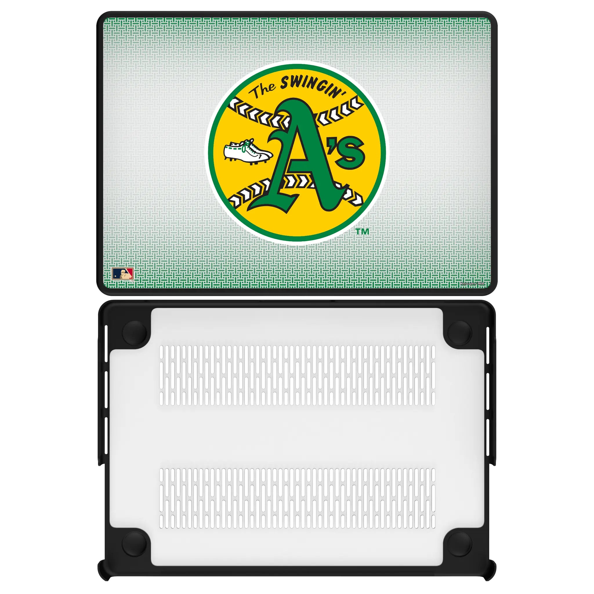Oakland As 1971-1981 - Cooperstown Collection Linen Laptop Case for Apple MacBook