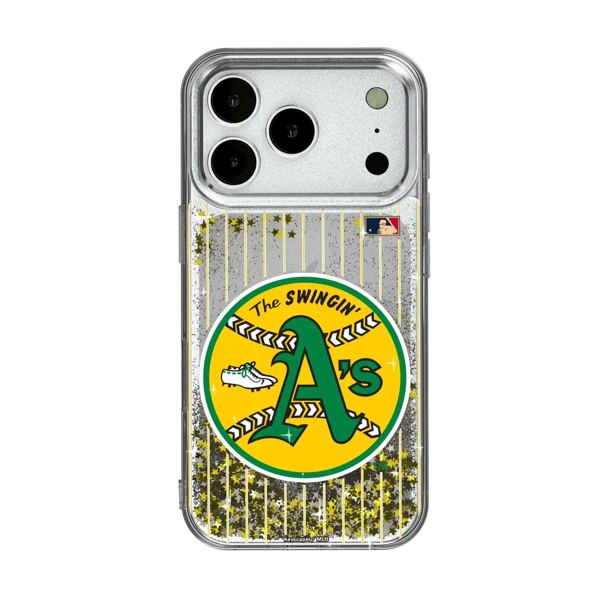 Oakland As 1971-1981 - Cooperstown Collection Pinstripe Glitter Phone Case
