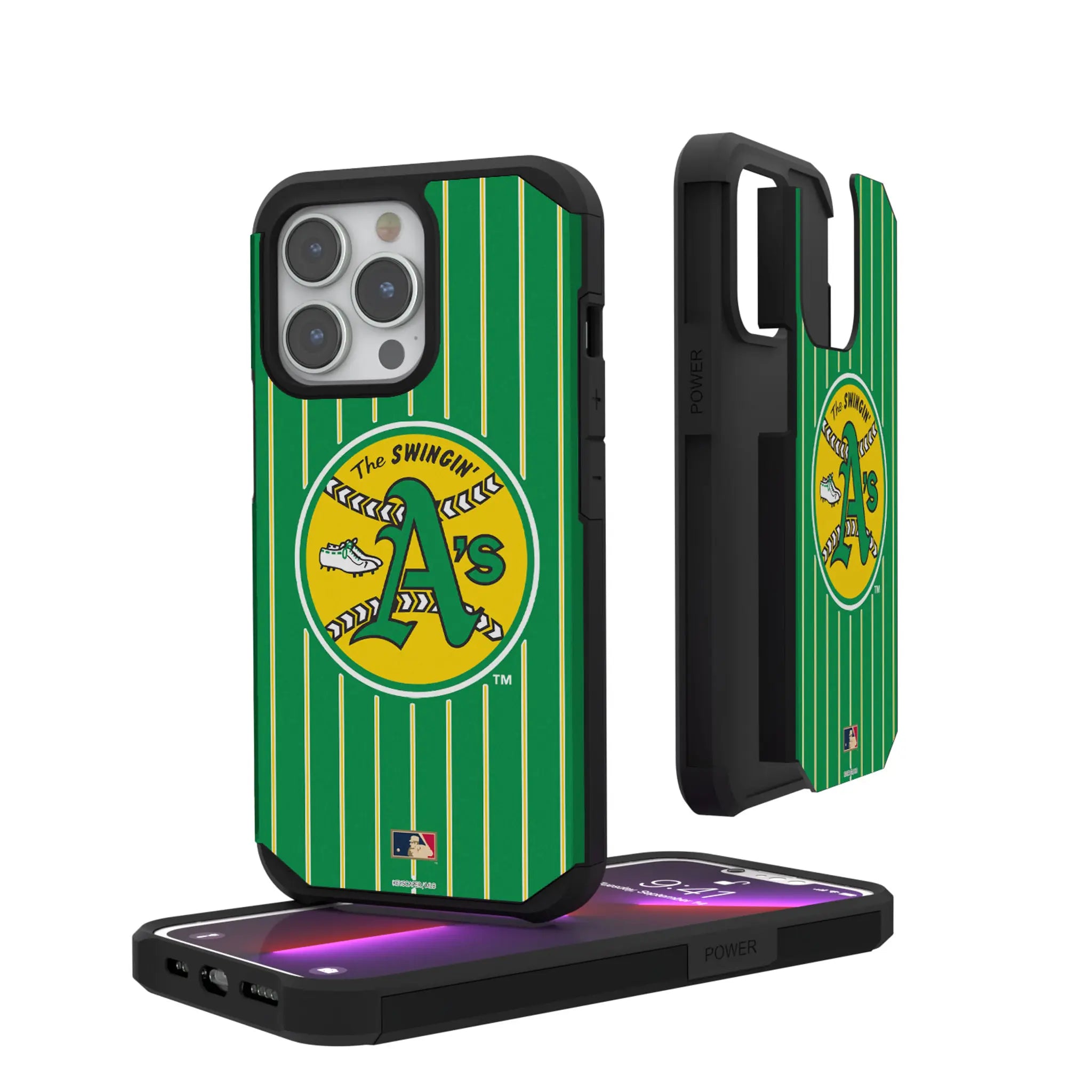 Oakland As 1971-1981 - Cooperstown Collection Pinstripe Rugged Phone Case