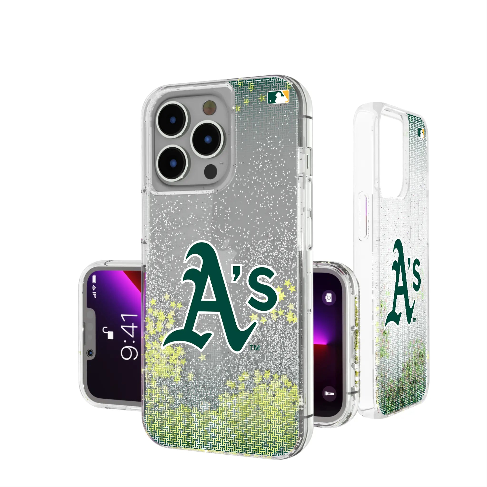 Oakland Athletics Linen Glitter Phone Case