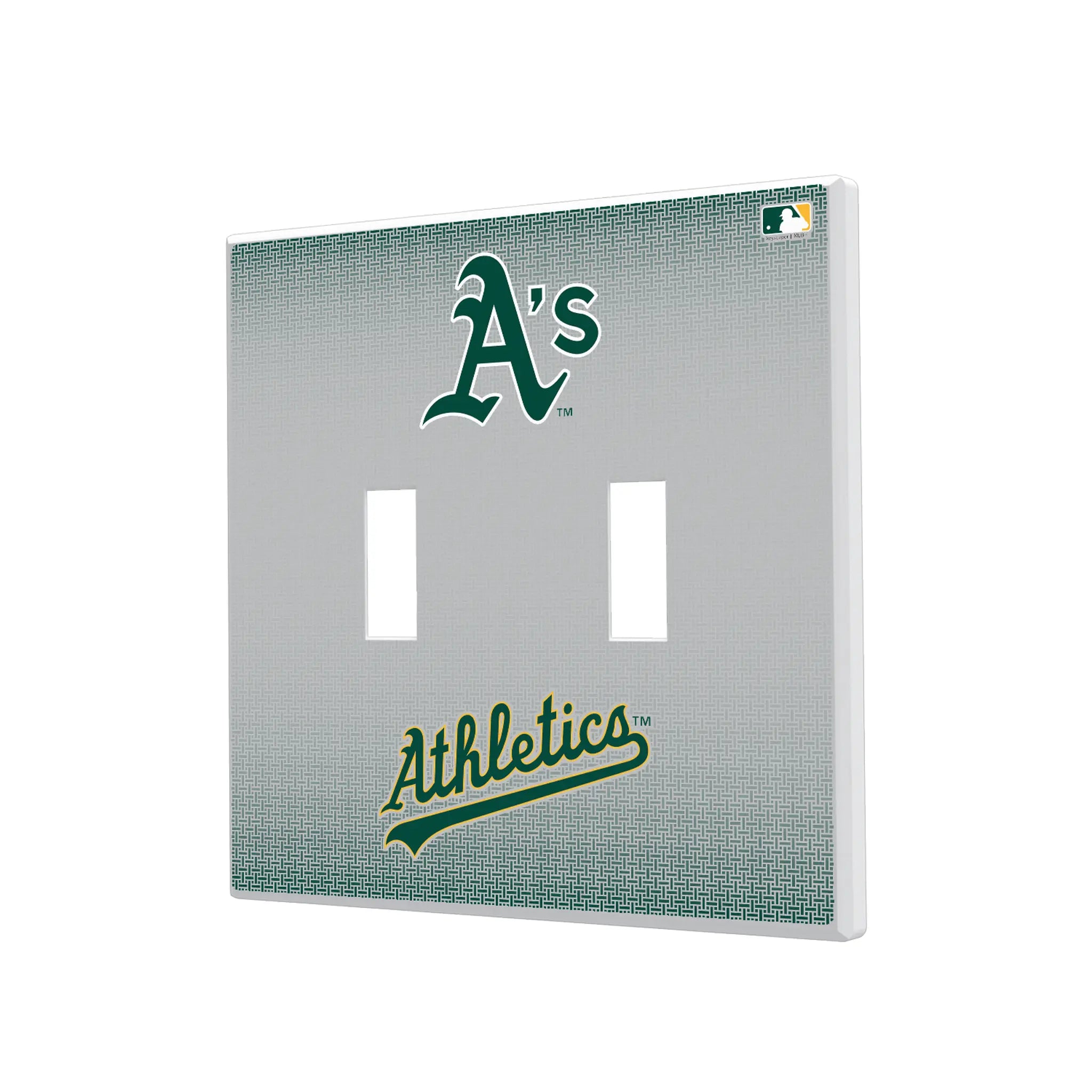 Oakland Athletics Linen Hidden-Screw Light Switch Plate