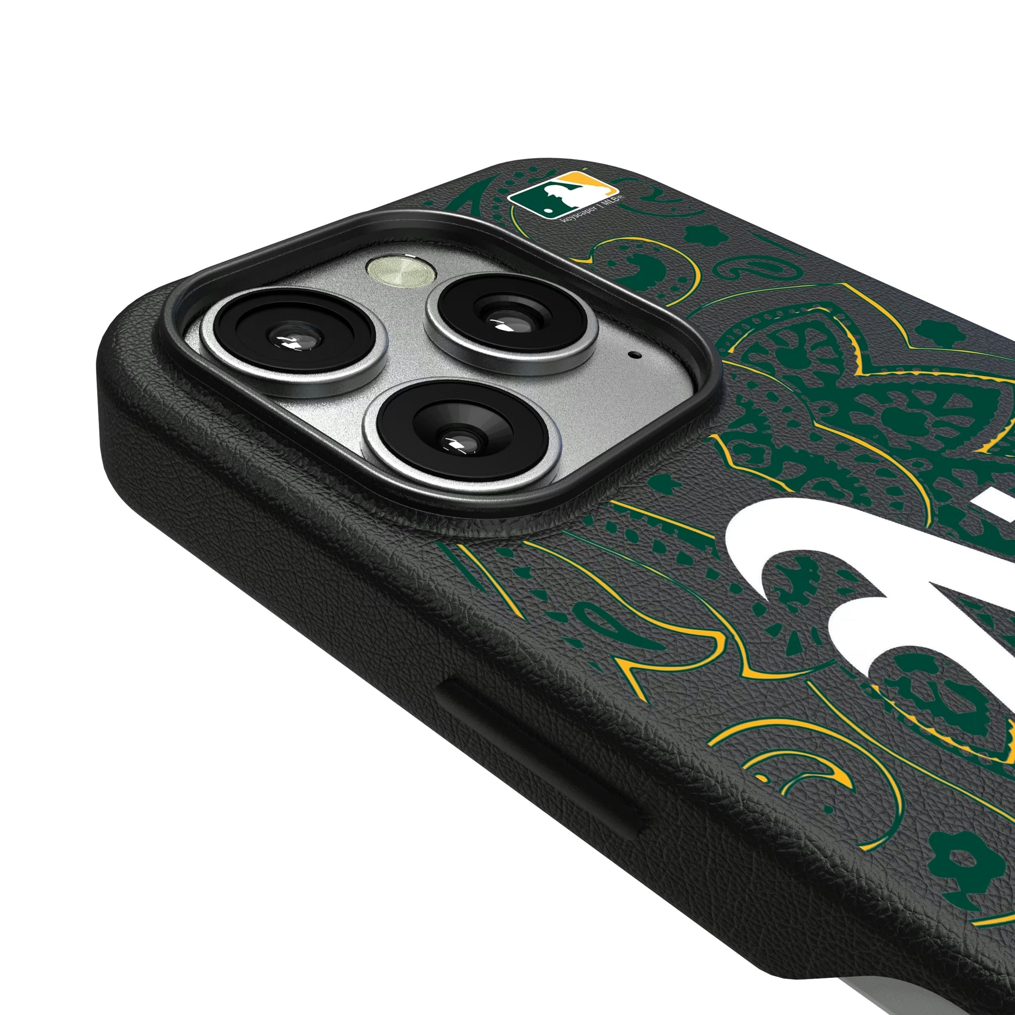 Oakland Athletics Paisley MagSafe Compatible Phone Case for Apple iPhone - Sports Gifts, Sports Memorabilia, Sports Collectibles, Fan Shop