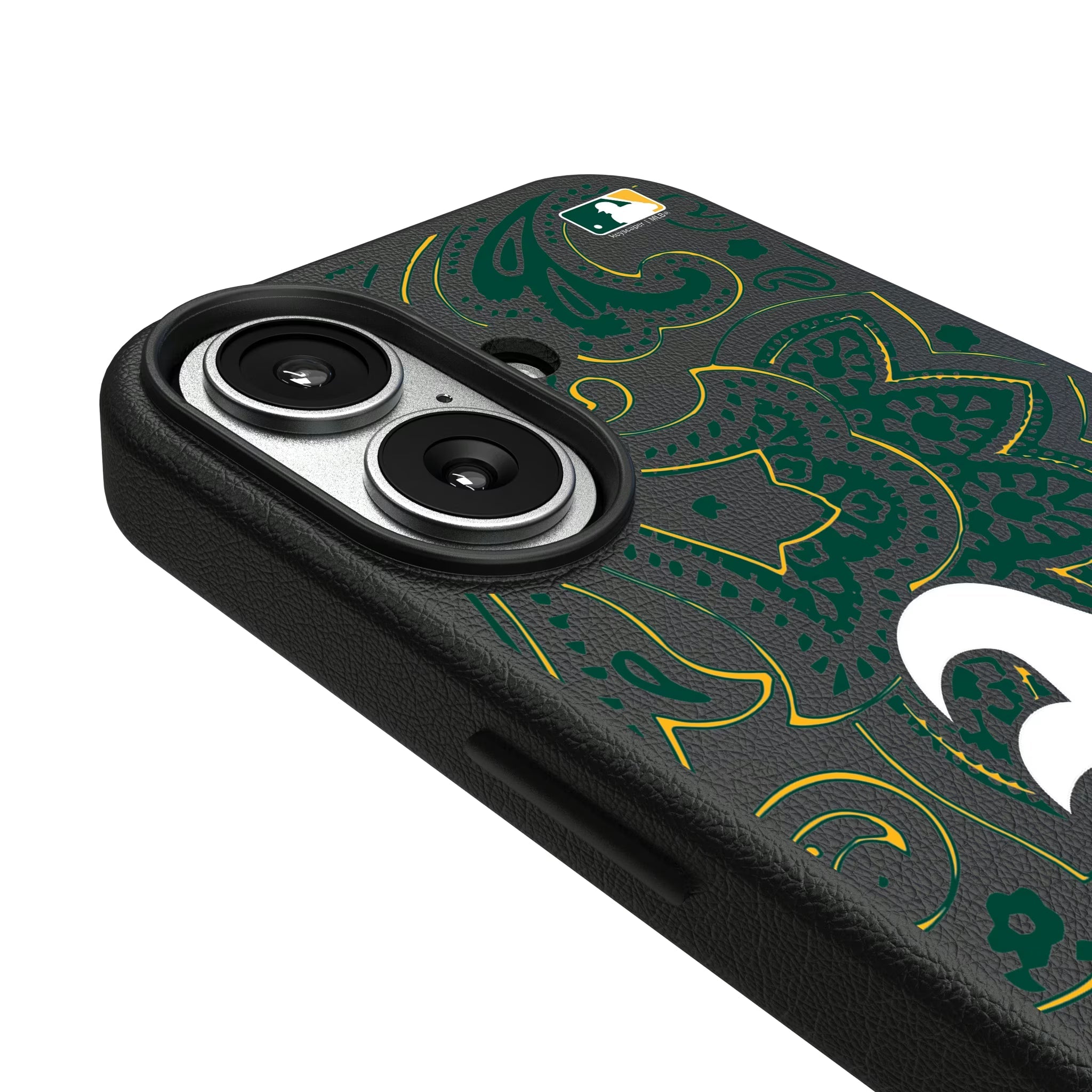 Oakland Athletics Paisley MagSafe Compatible Phone Case for Apple iPhone - Sports Gifts, Sports Memorabilia, Sports Collectibles, Fan Shop