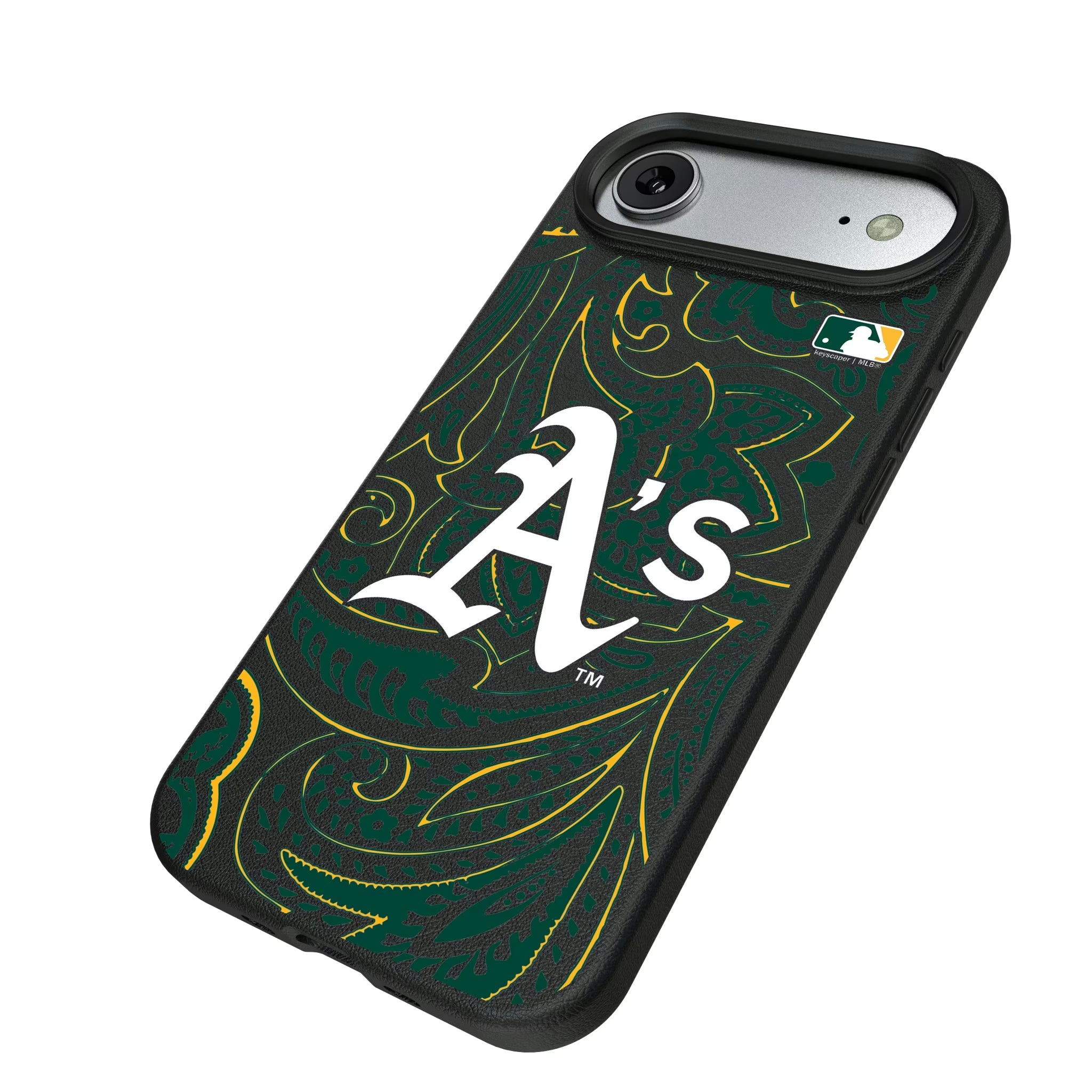Oakland Athletics Paisley MagSafe Compatible Phone Case for Apple iPhone - Sports Gifts, Sports Memorabilia, Sports Collectibles, Fan Shop