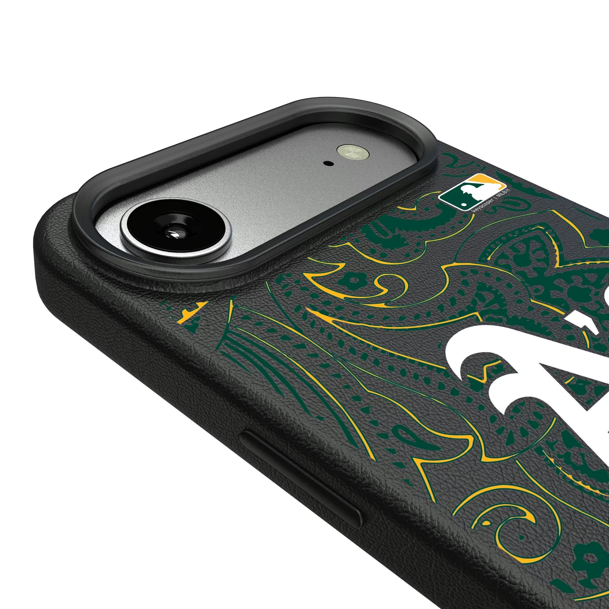 Oakland Athletics Paisley MagSafe Compatible Phone Case for Apple iPhone - Sports Gifts, Sports Memorabilia, Sports Collectibles, Fan Shop