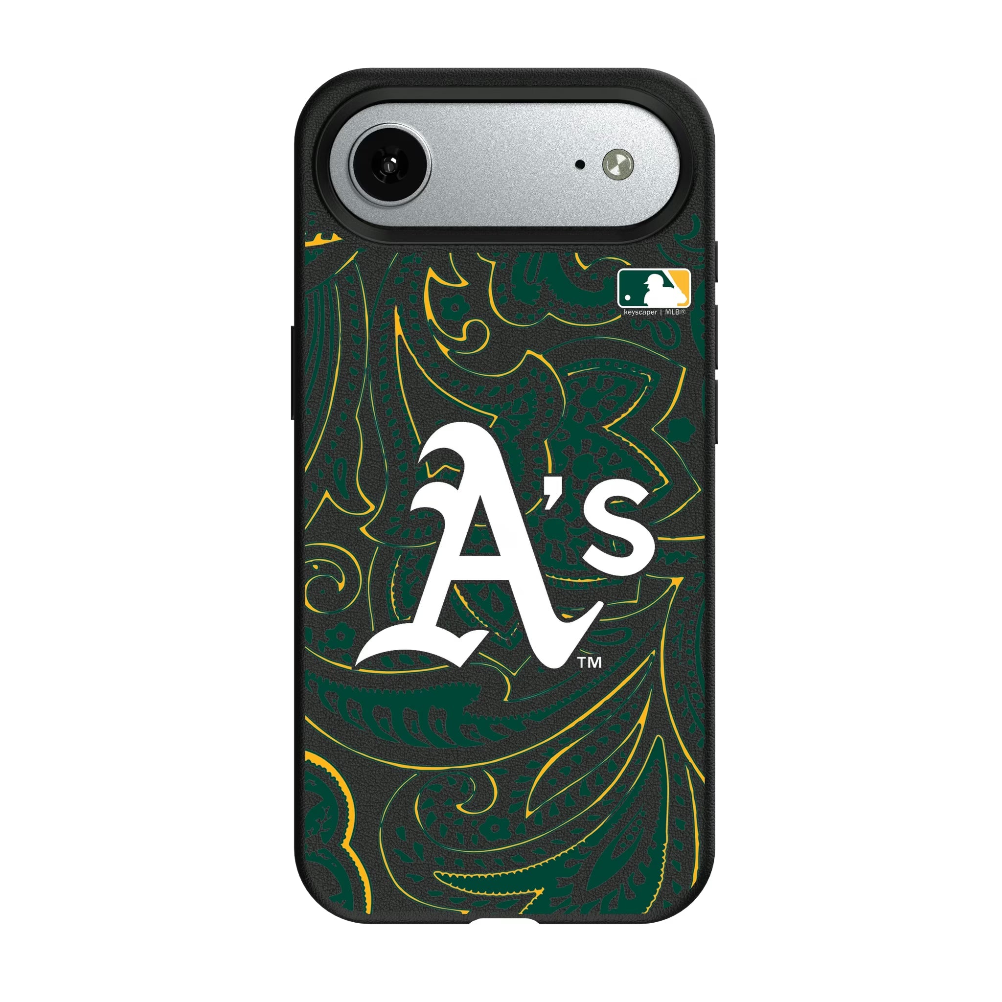 Oakland Athletics Paisley MagSafe Compatible Phone Case for Apple iPhone - Sports Gifts, Sports Memorabilia, Sports Collectibles, Fan Shop