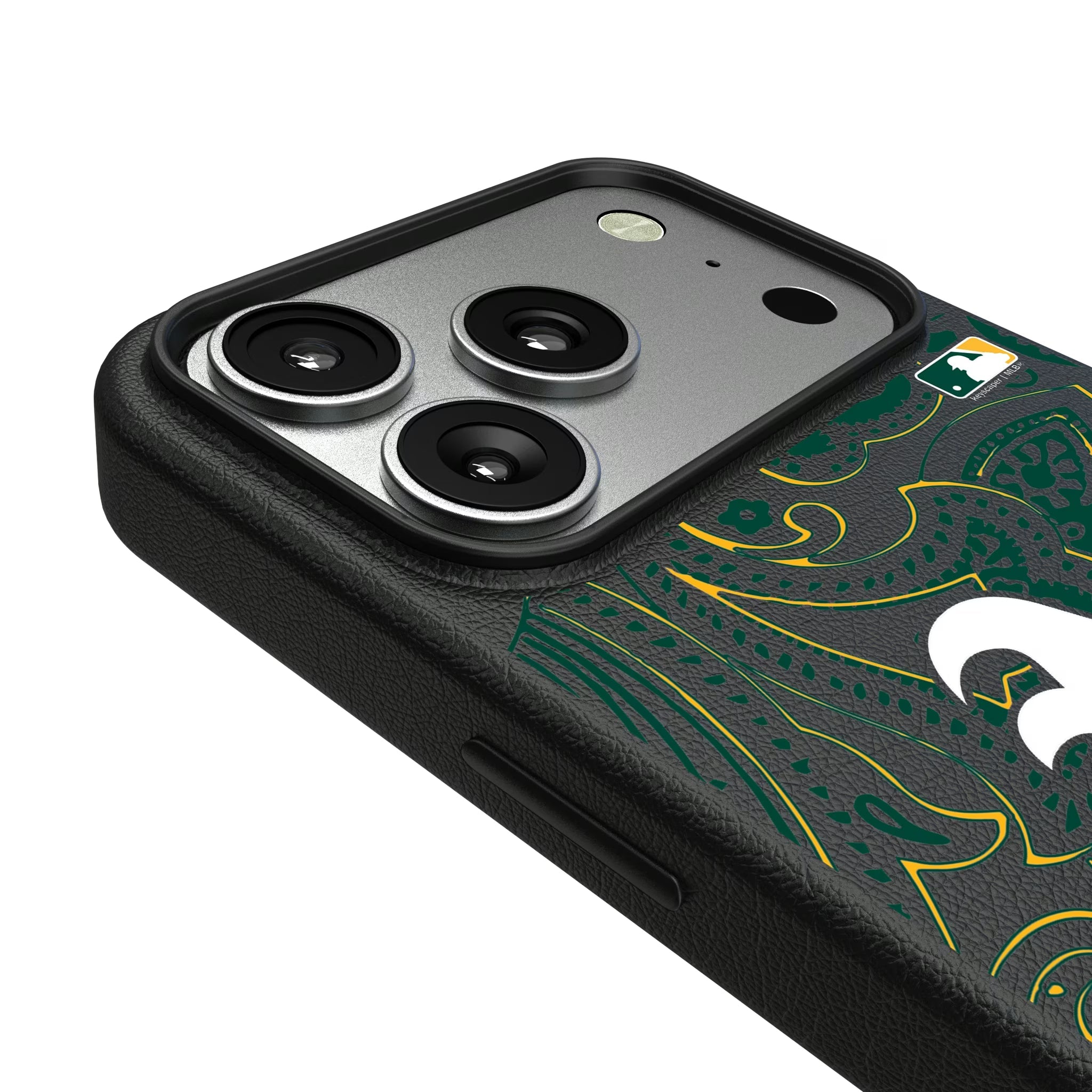 Oakland Athletics Paisley MagSafe Compatible Phone Case for Apple iPhone - Sports Gifts, Sports Memorabilia, Sports Collectibles, Fan Shop