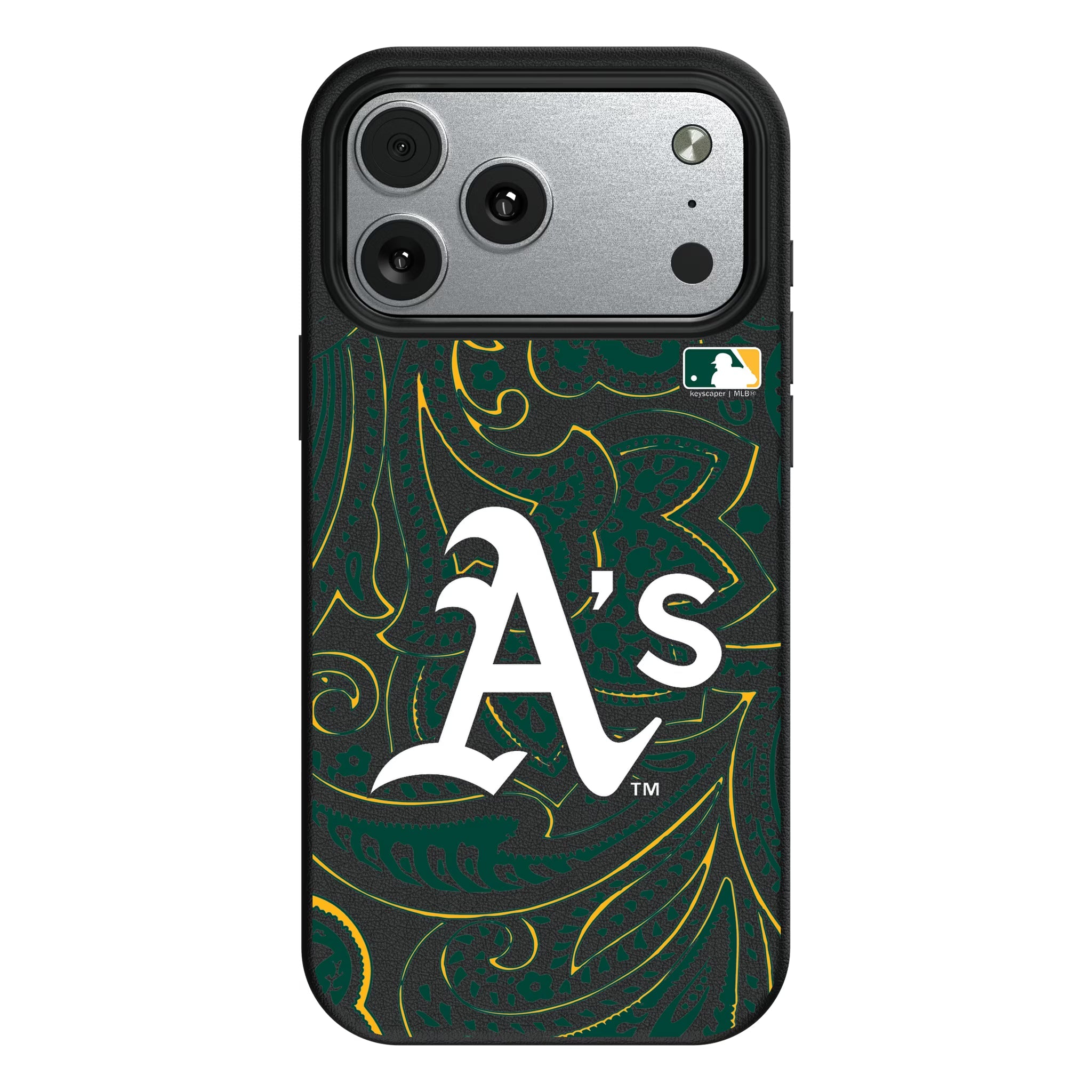 Oakland Athletics Paisley MagSafe Compatible Phone Case for Apple iPhone - Sports Gifts, Sports Memorabilia, Sports Collectibles, Fan Shop