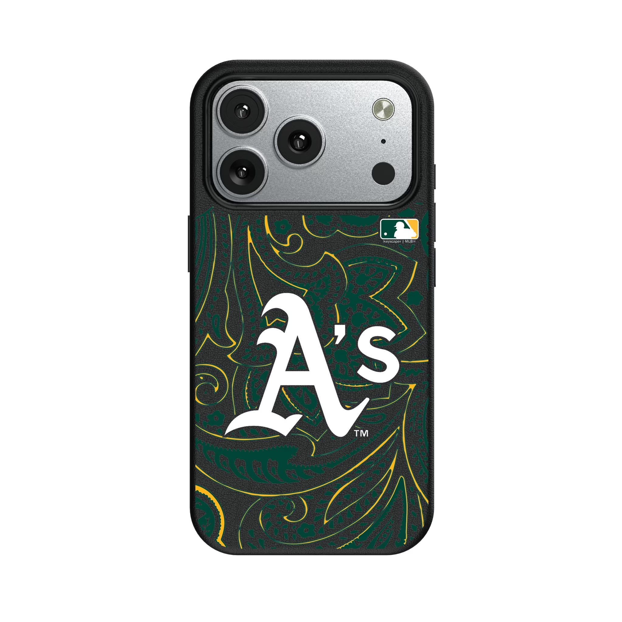 Oakland Athletics Paisley MagSafe Compatible Phone Case for Apple iPhone - Sports Gifts, Sports Memorabilia, Sports Collectibles, Fan Shop