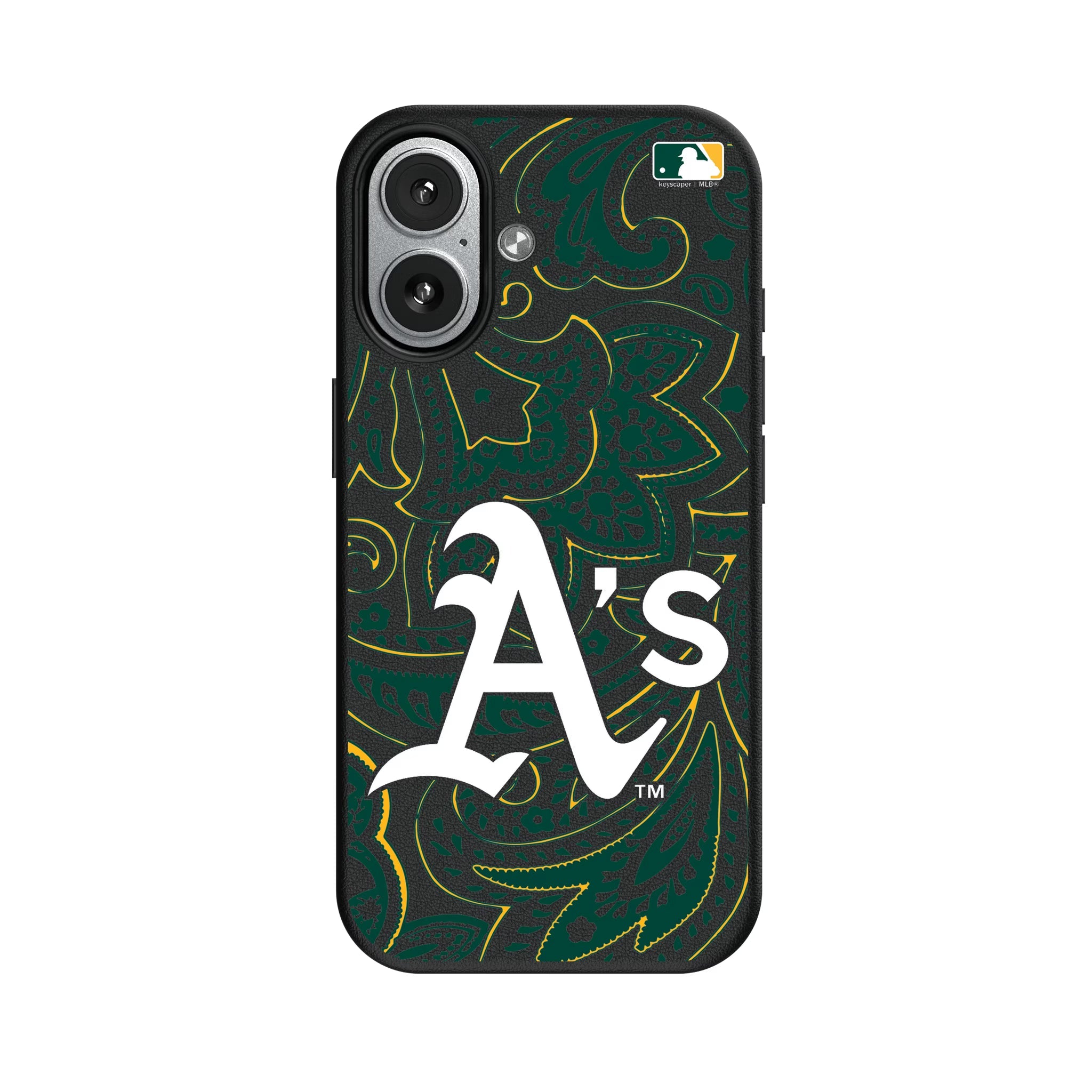 Oakland Athletics Paisley MagSafe Compatible Phone Case for Apple iPhone - Sports Gifts, Sports Memorabilia, Sports Collectibles, Fan Shop