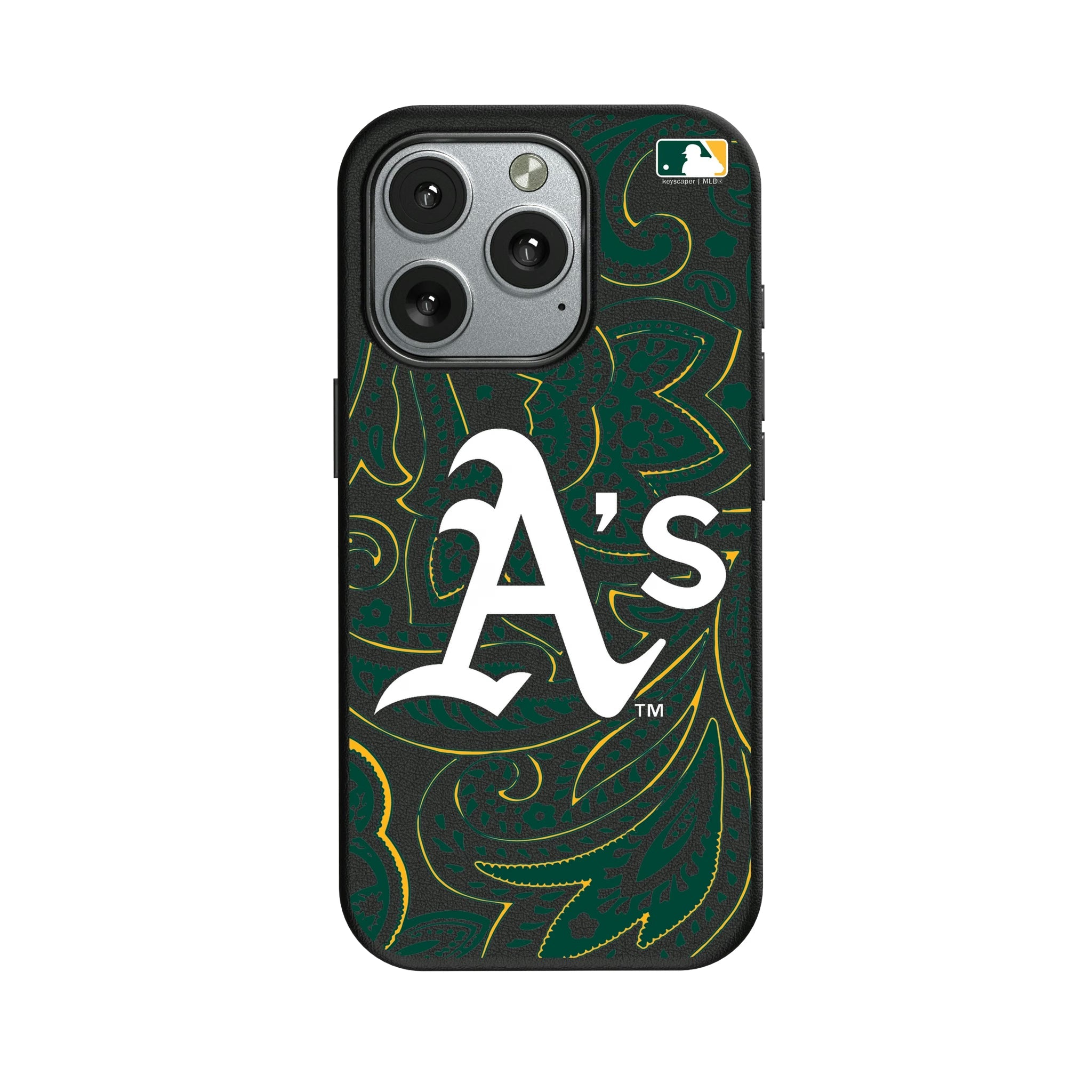 Oakland Athletics Paisley MagSafe Compatible Phone Case for Apple iPhone - Sports Gifts, Sports Memorabilia, Sports Collectibles, Fan Shop