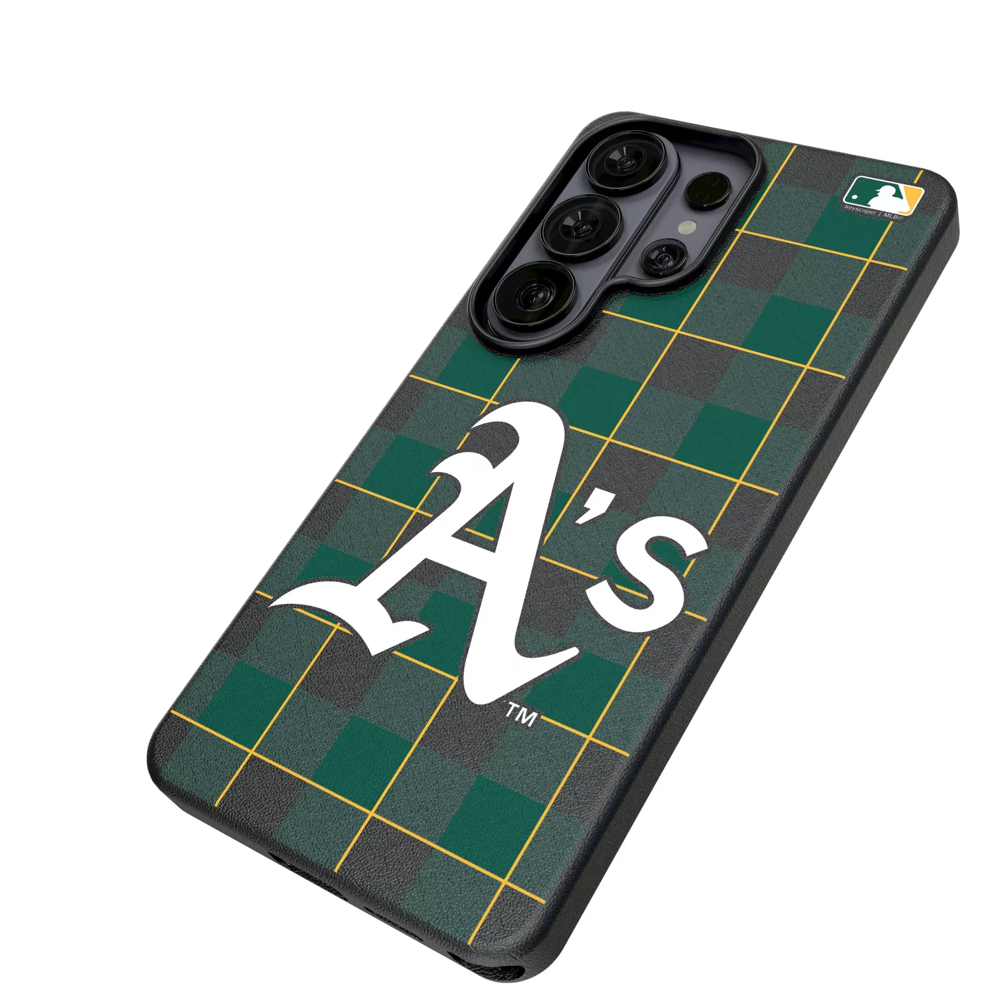 Oakland Athletics Plaid MagSafe Compatible Phone Case for Samsung Galaxy
