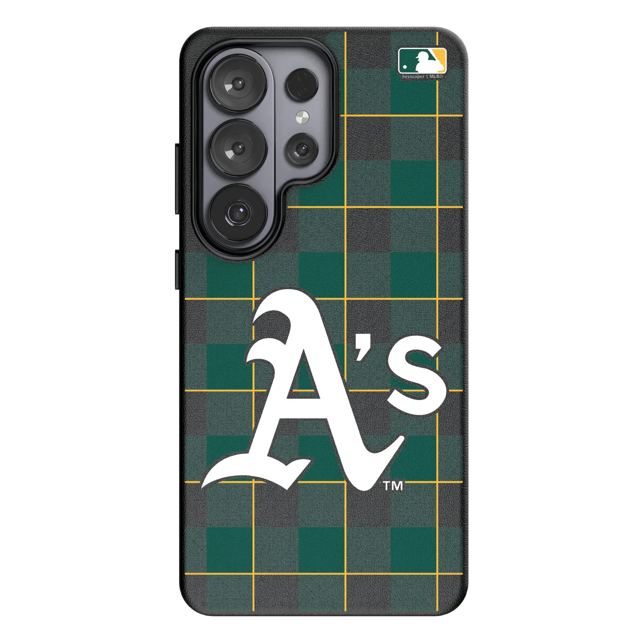 Oakland Athletics Plaid MagSafe Compatible Phone Case for Samsung Galaxy
