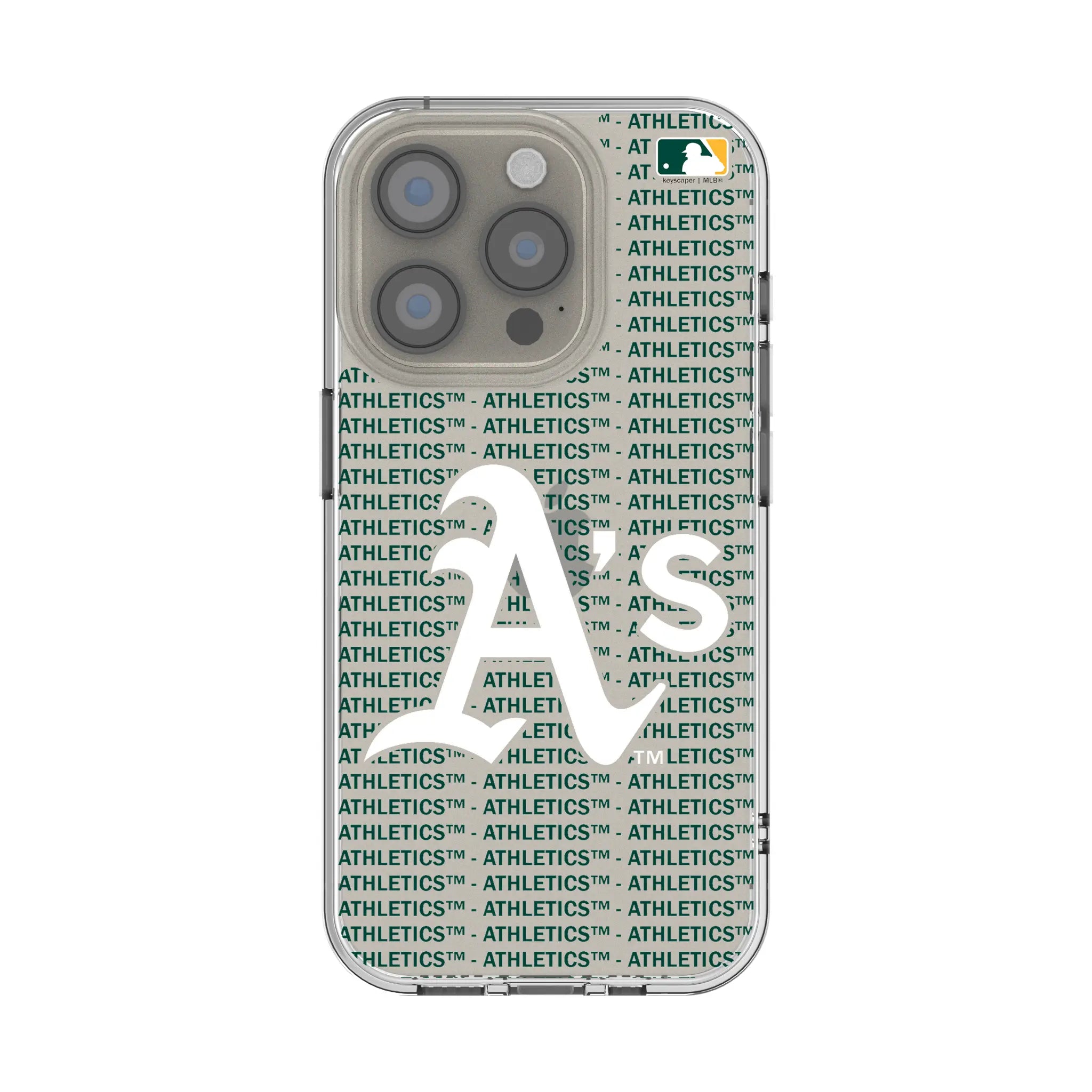 Oakland Athletics Text Backdrop Clear Phone Case for Apple iPhone