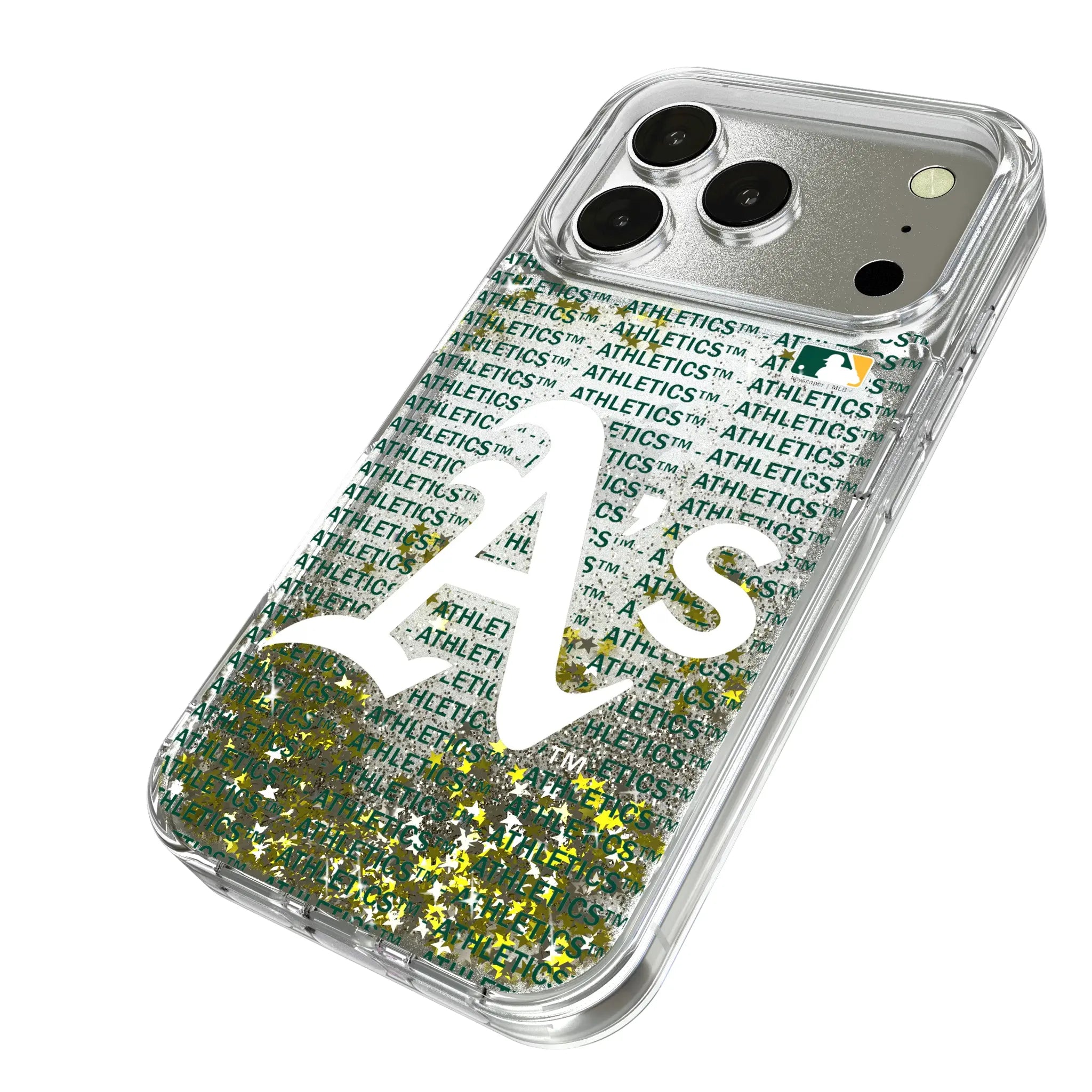 Oakland Athletics Text Backdrop Glitter Phone Case