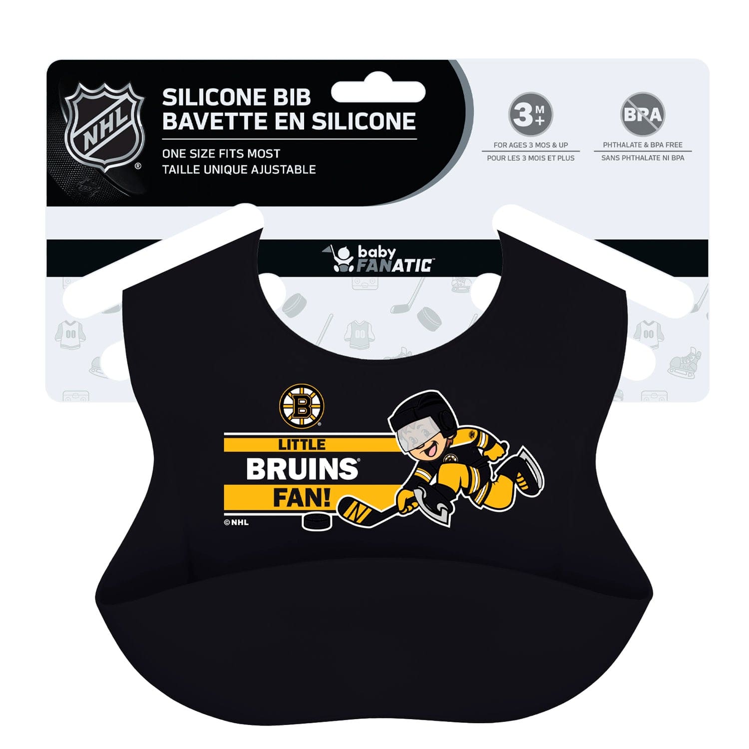 Boston Bruins NHL Silicone Bib for Little Fans - Sports Gifts, Sports Memorabilia, Sports Collectibles, Fan Shop