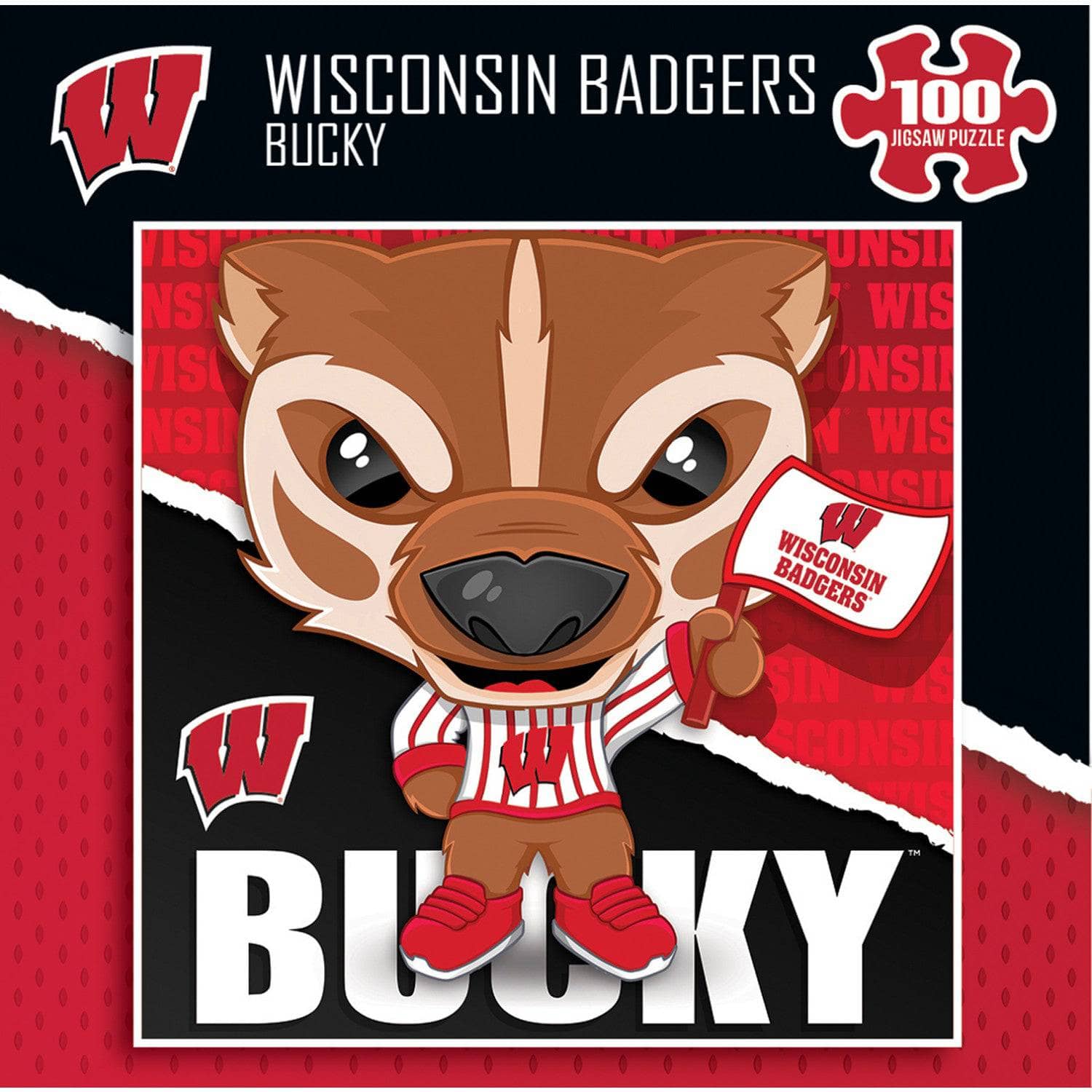 Bucky Badger 100-Piece Jigsaw Puzzle - Wisconsin Spirit - Sports Gifts, Sports Memorabilia, Sports Collectibles, Fan Shop