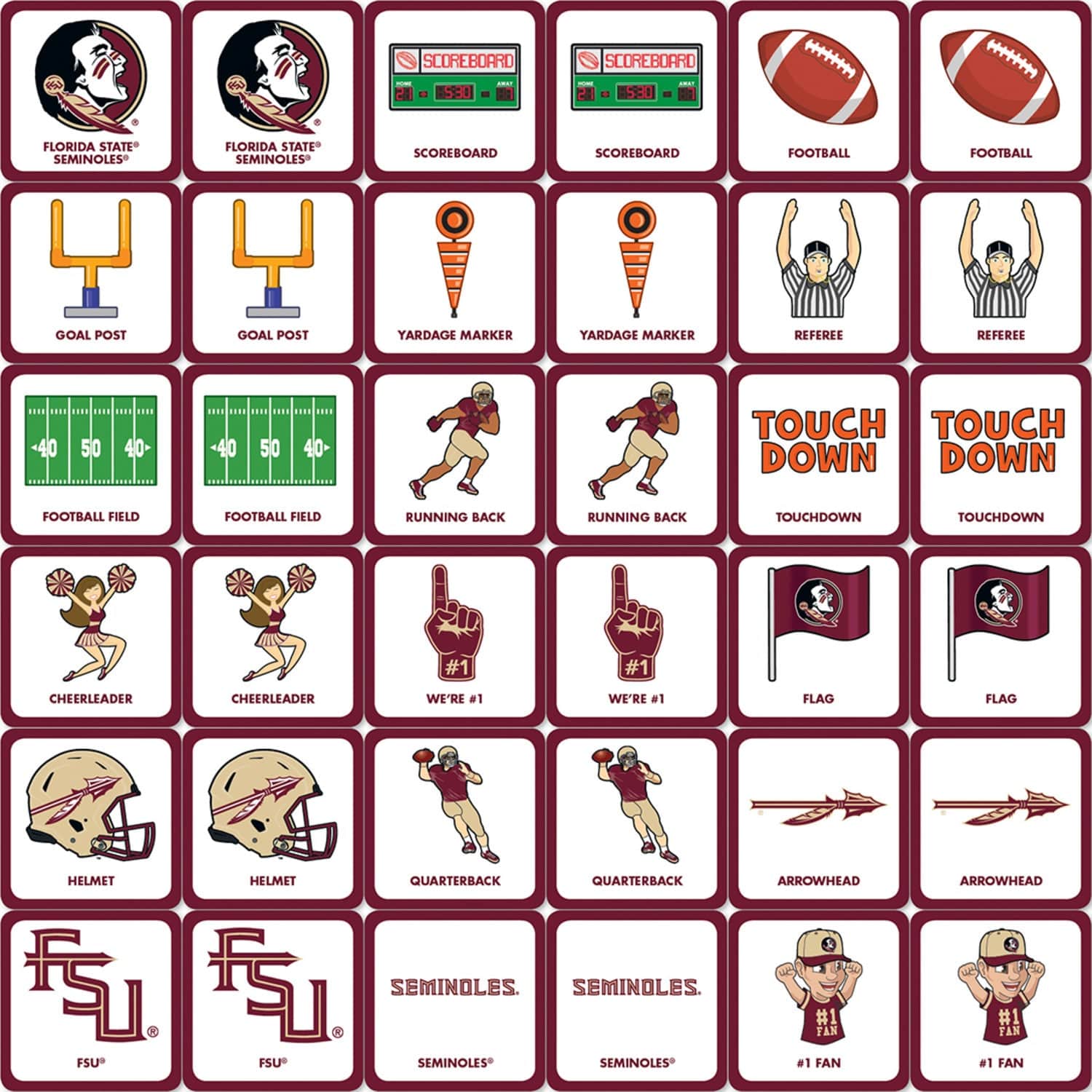 Florida State Seminoles Memory Matching Game - Sports Gifts, Sports Memorabilia, Sports Collectibles, Fan Shop