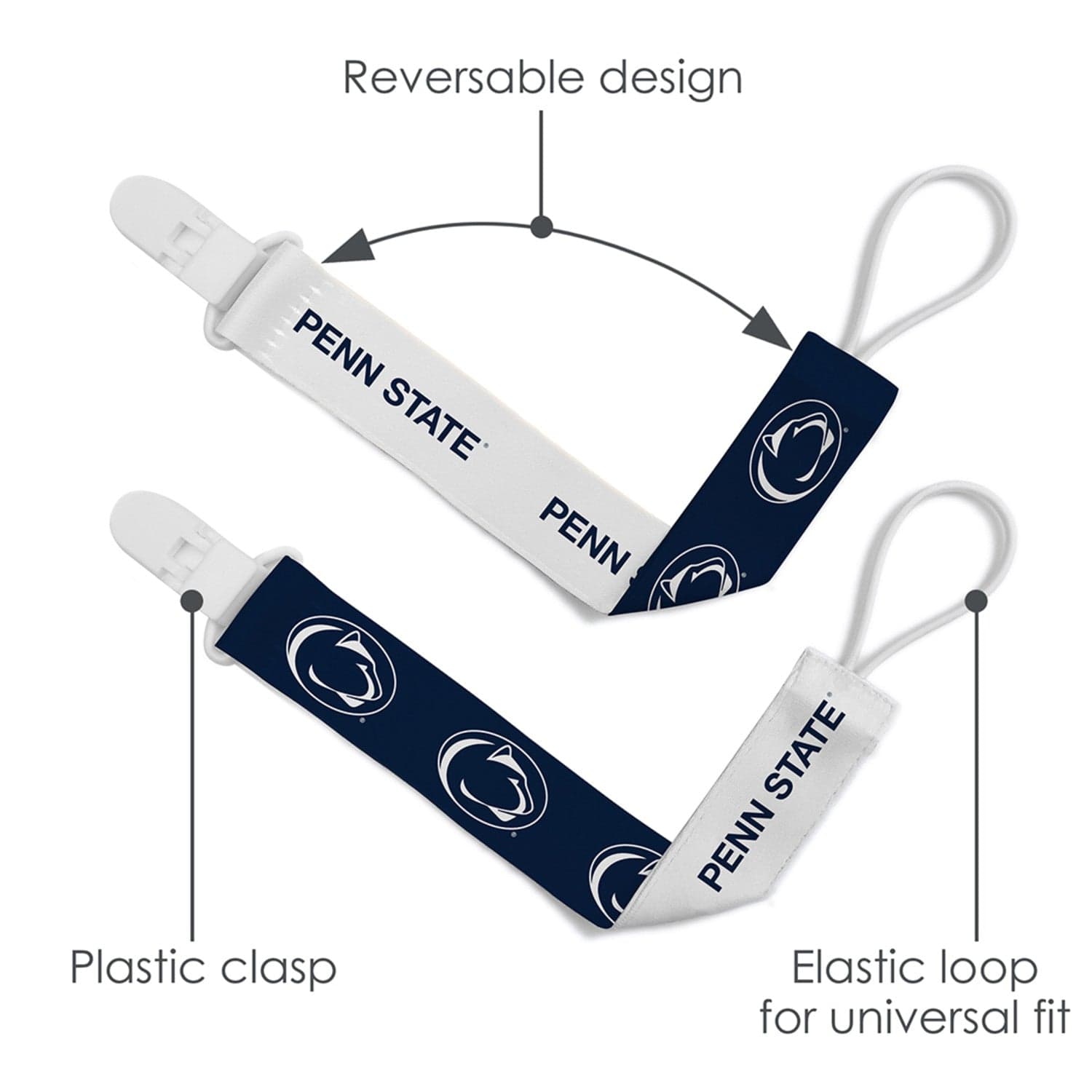 Penn State Nittany Lions Pacifier Clip 2-Pack - Sports Gifts, Sports Memorabilia, Sports Collectibles, Fan Shop
