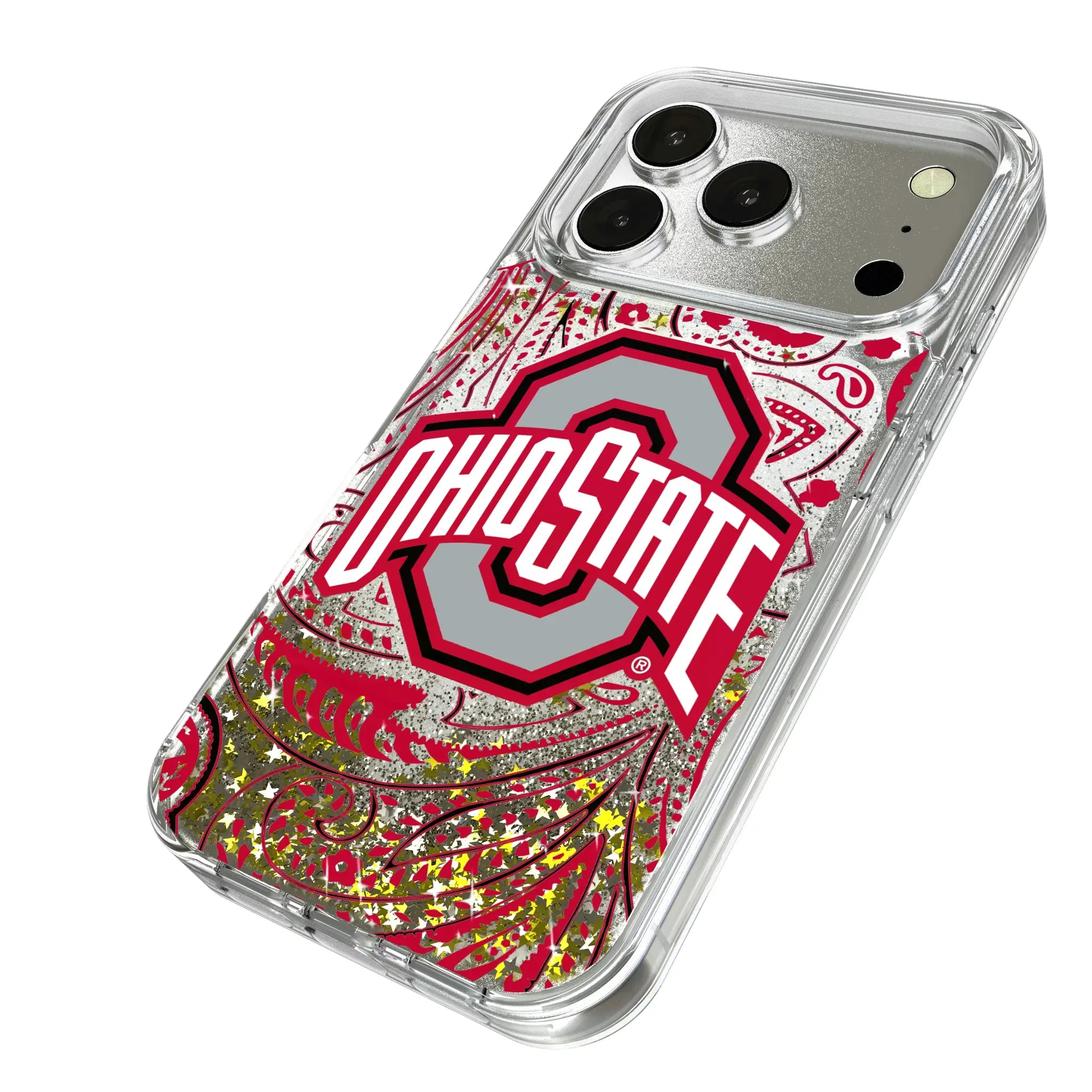 Ohio State University Buckeyes Paisley Glitter Phone Case