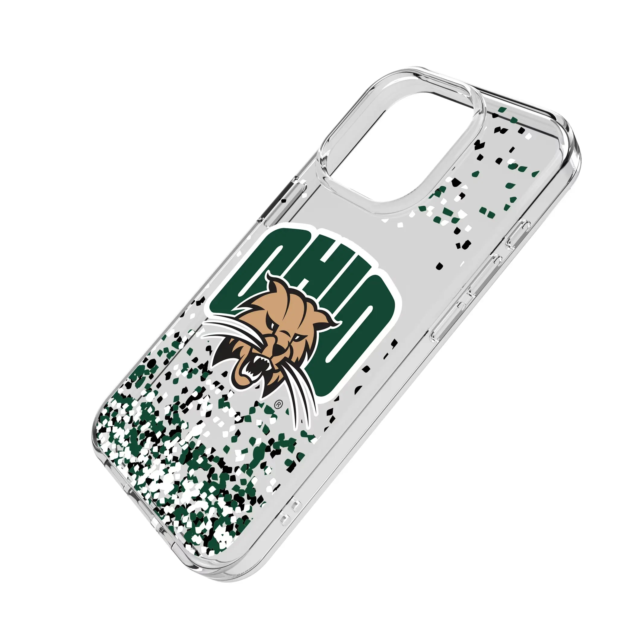 Ohio University Bobcats Confetti Clear Phone Case for Apple iPhone