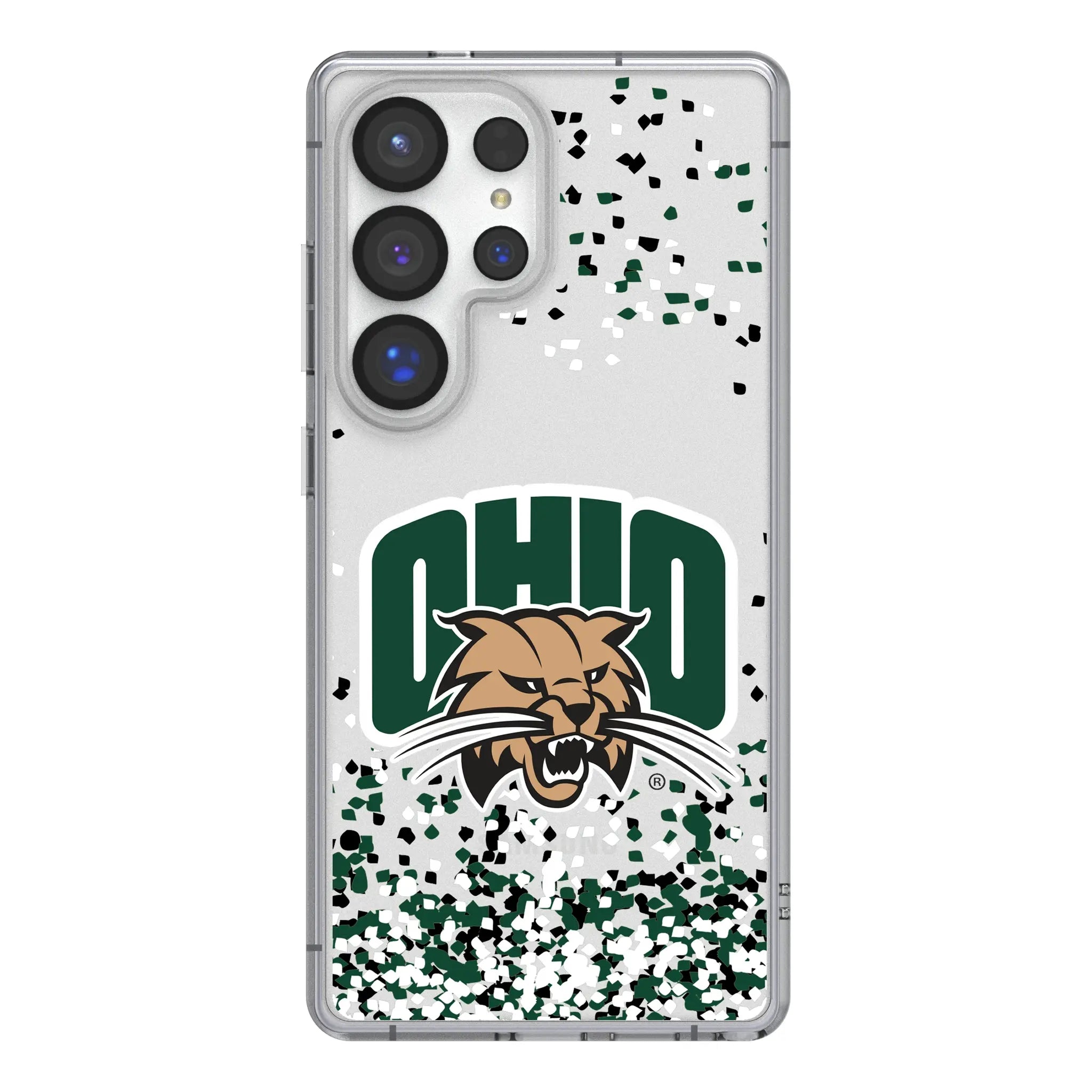 Ohio University Bobcats Confetti Clear Phone Case for Samsung Galaxy