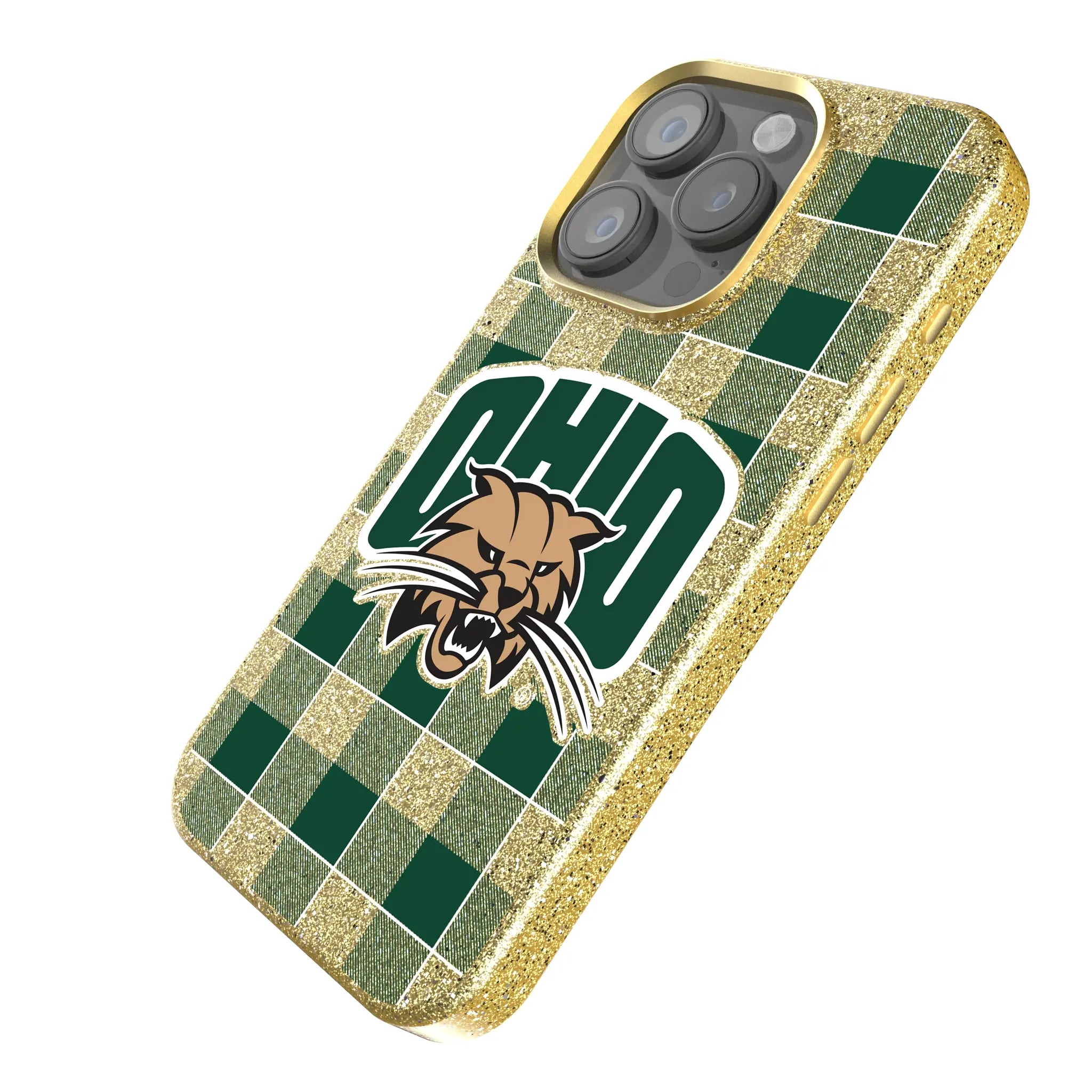 Ohio University Bobcats Plaid Bling Phone Case