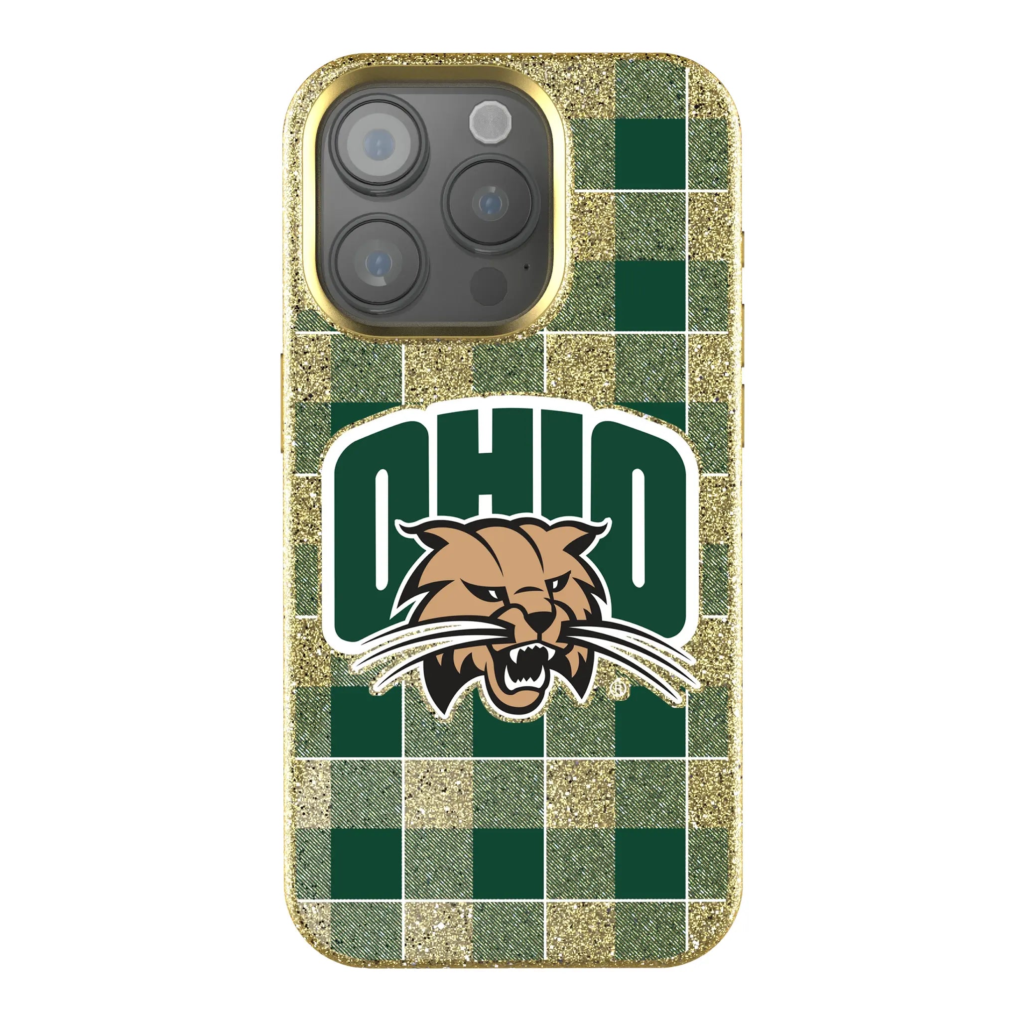 Ohio University Bobcats Plaid Bling Phone Case