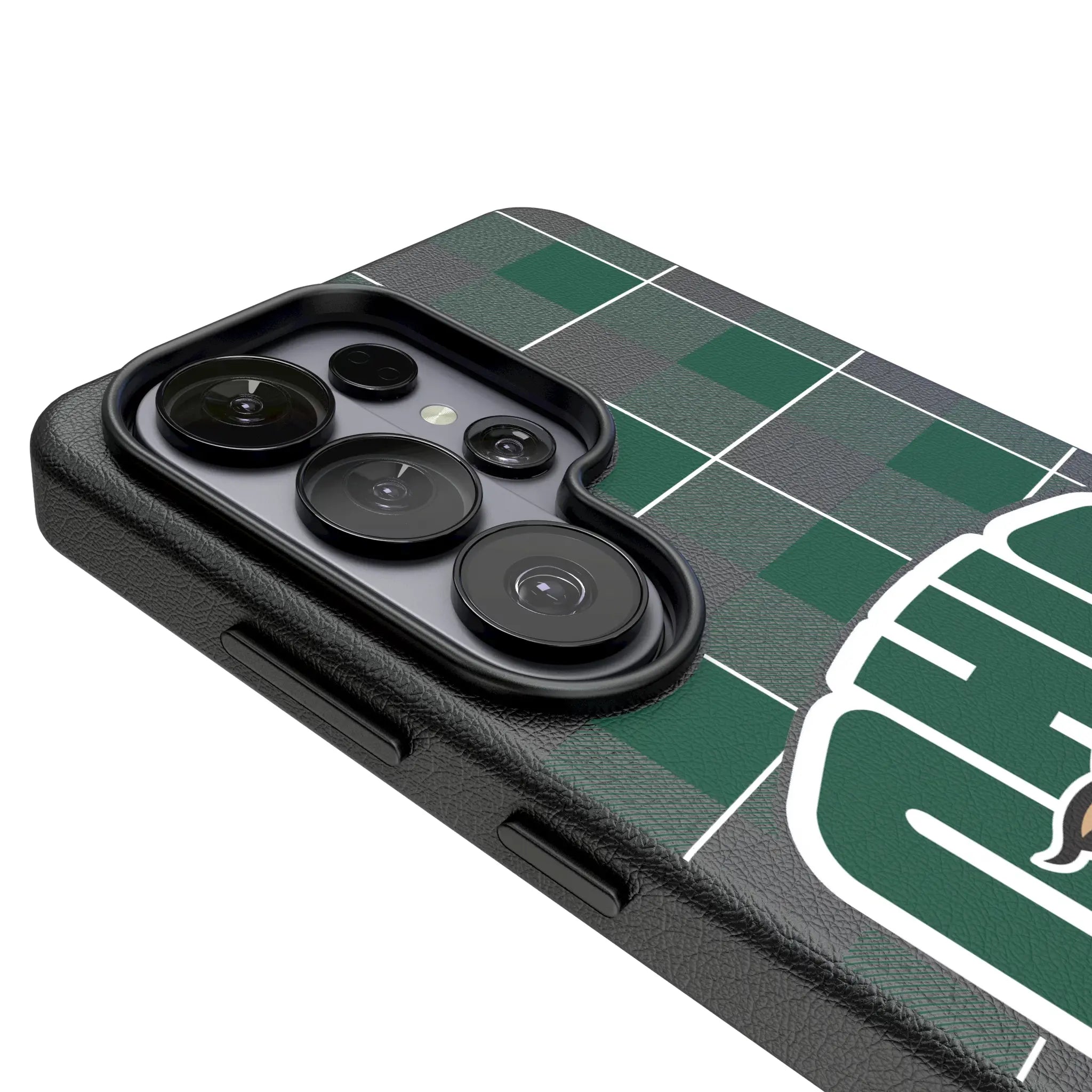 Ohio University Bobcats Plaid MagSafe Compatible Phone Case for Samsung Galaxy