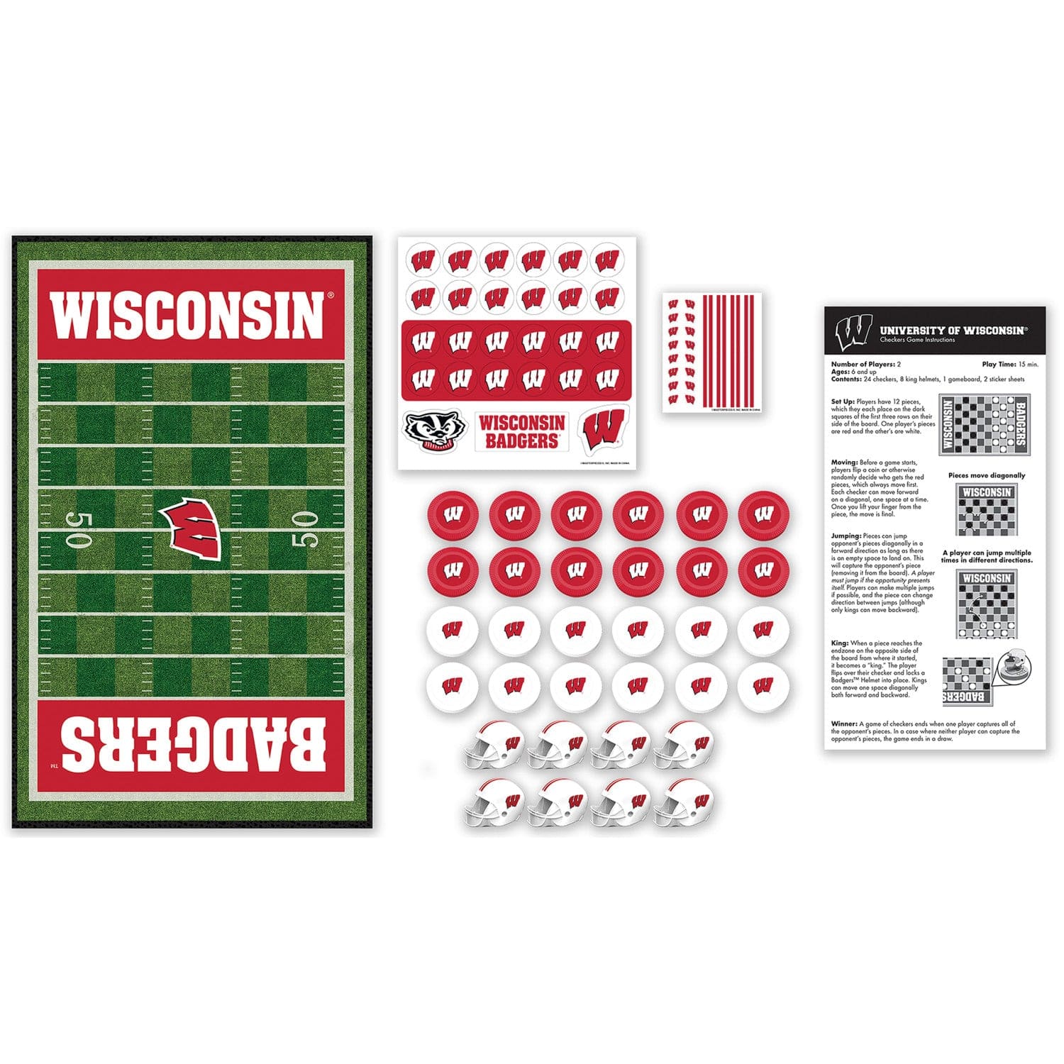 Wisconsin Badgers Checkers Game - Sports Gifts, Sports Memorabilia, Sports Collectibles, Fan Shop