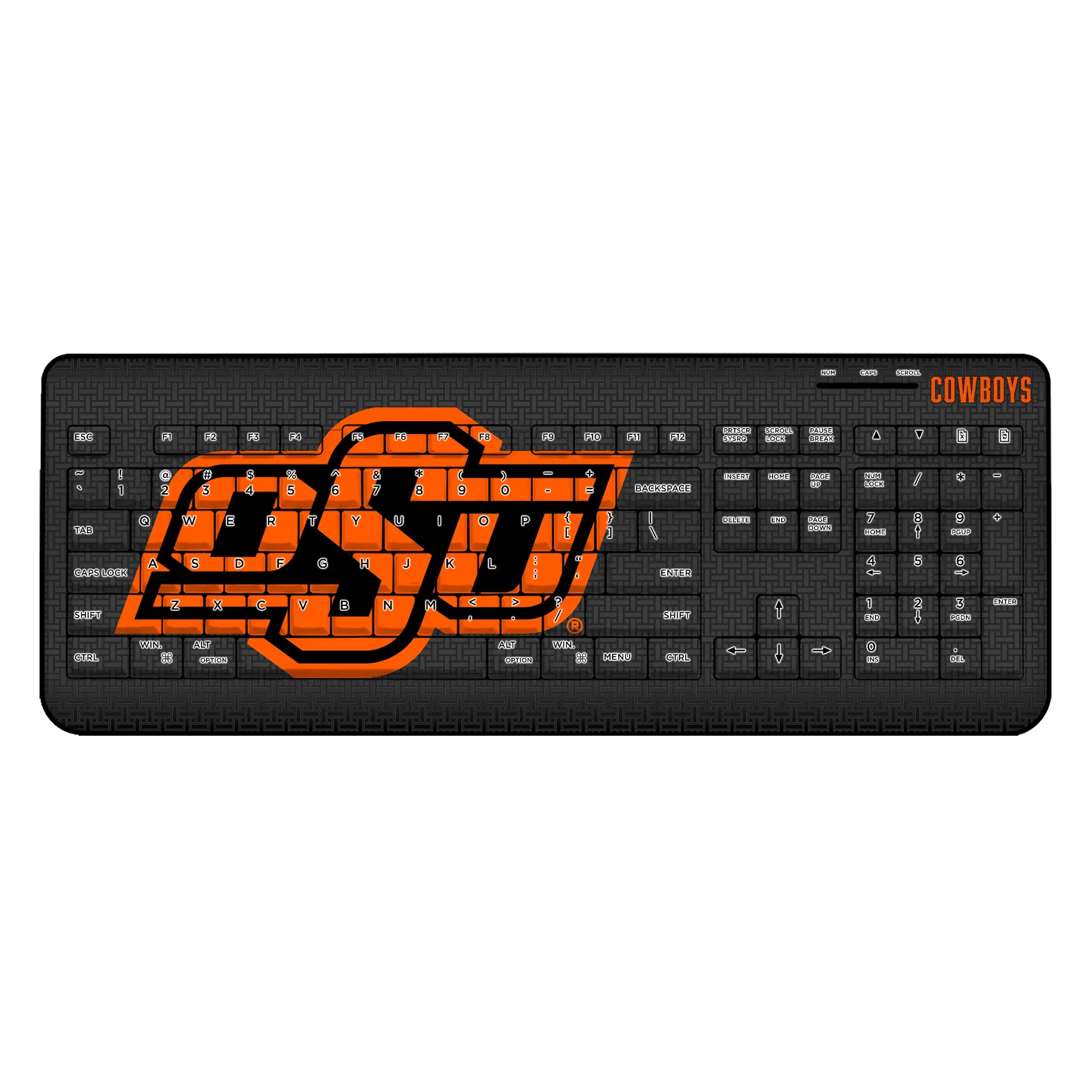 Oklahoma State University Cowboys Linen Wireless USB Keyboard